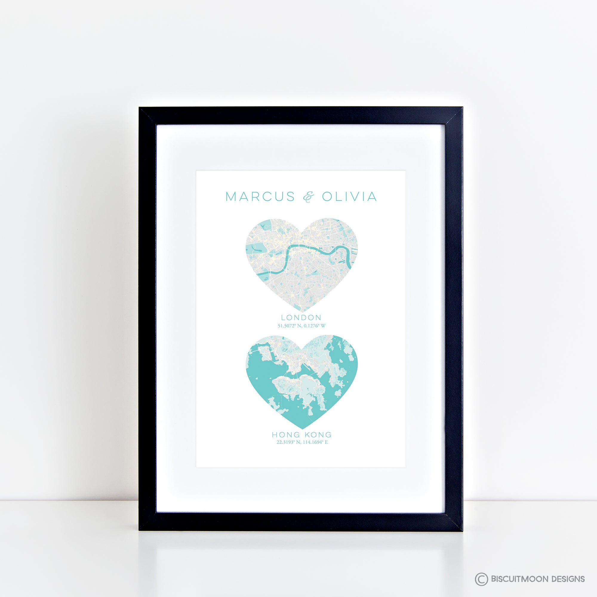 Duo Heart Portrait Print