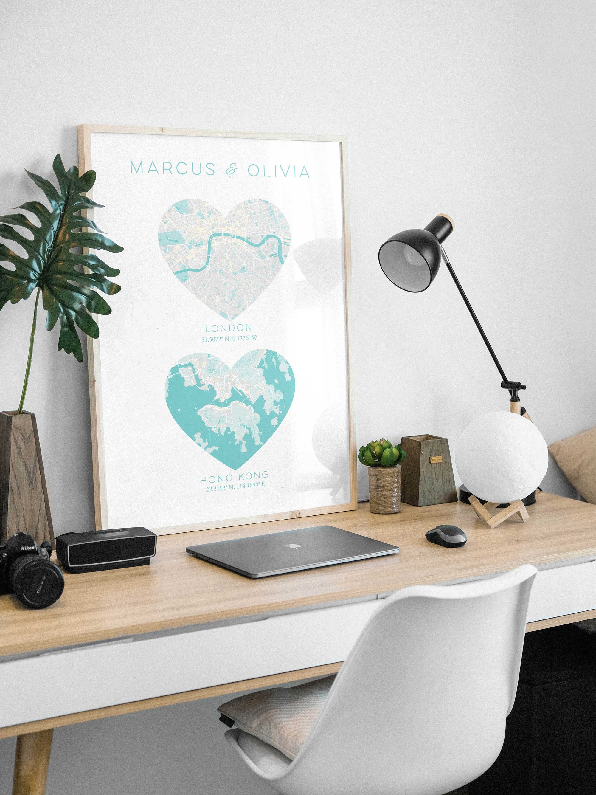 Duo Heart Portrait Print