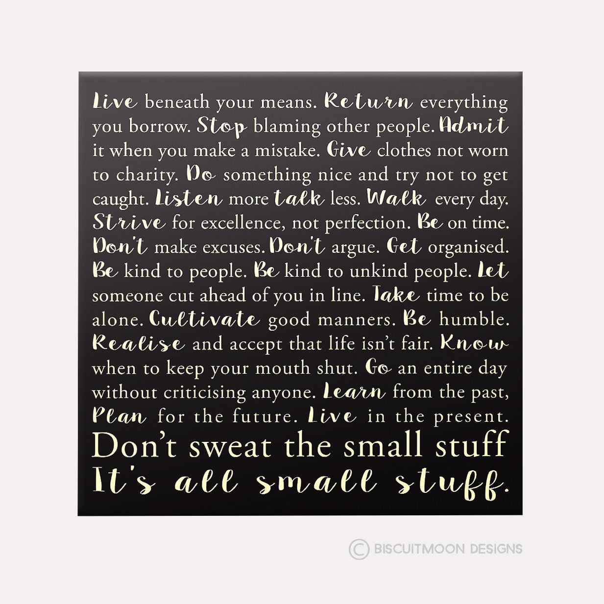 Don't Sweat the Small Stuff Square Canvas
