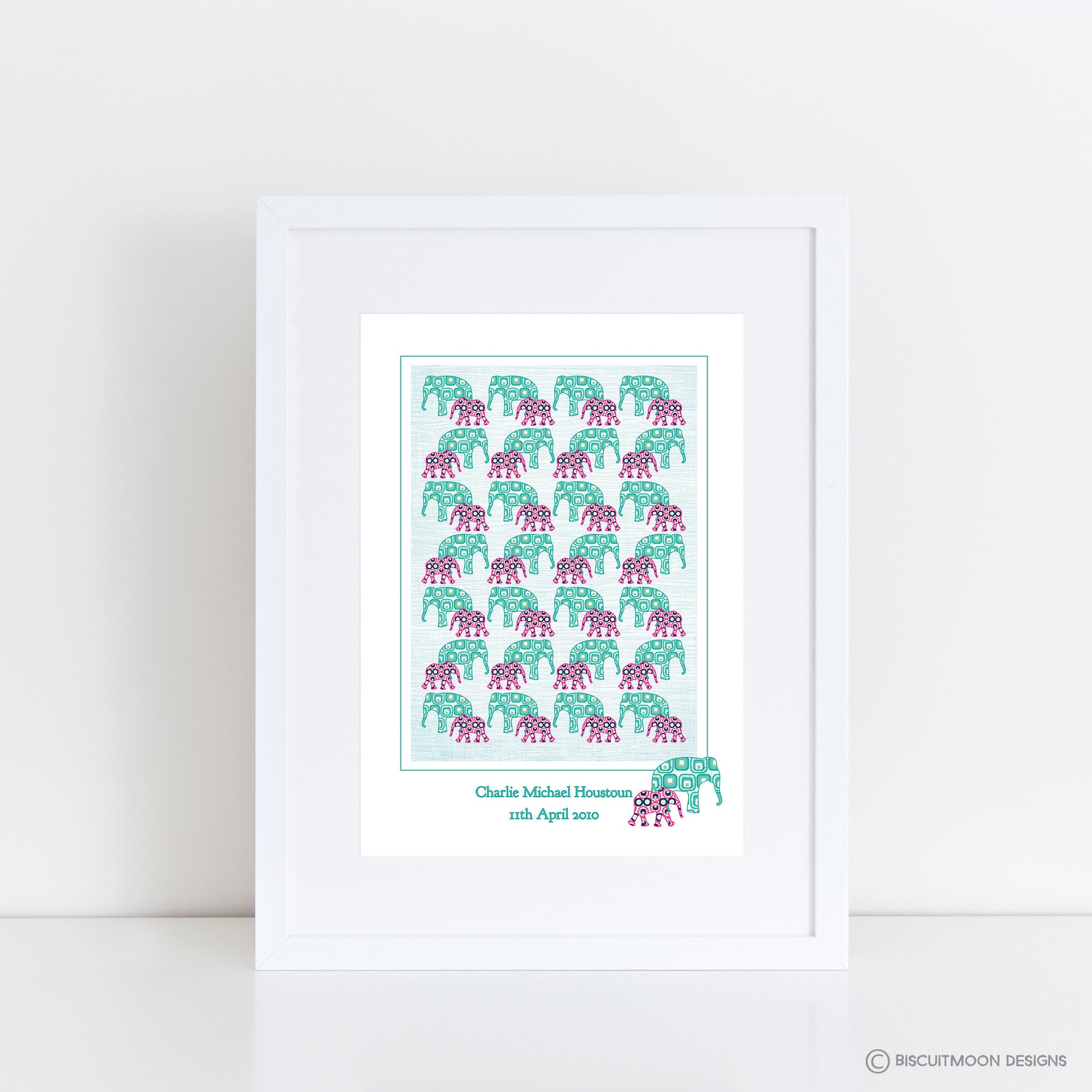 Elephant March Name Print