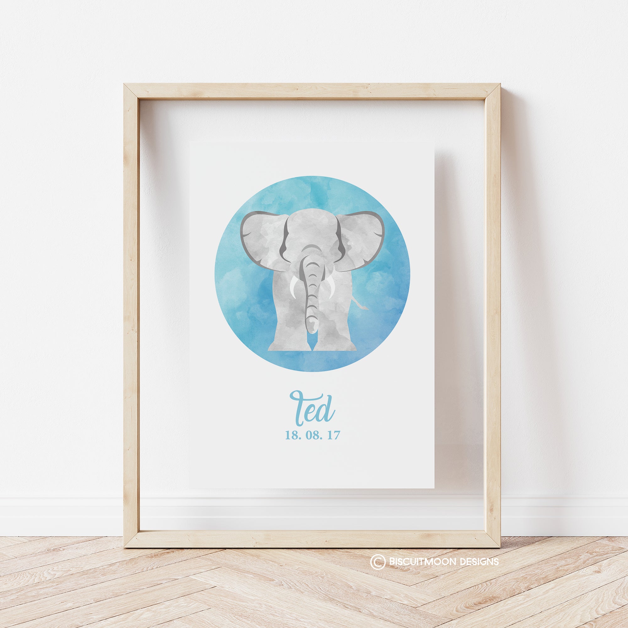 Elephant Personalised Name Print