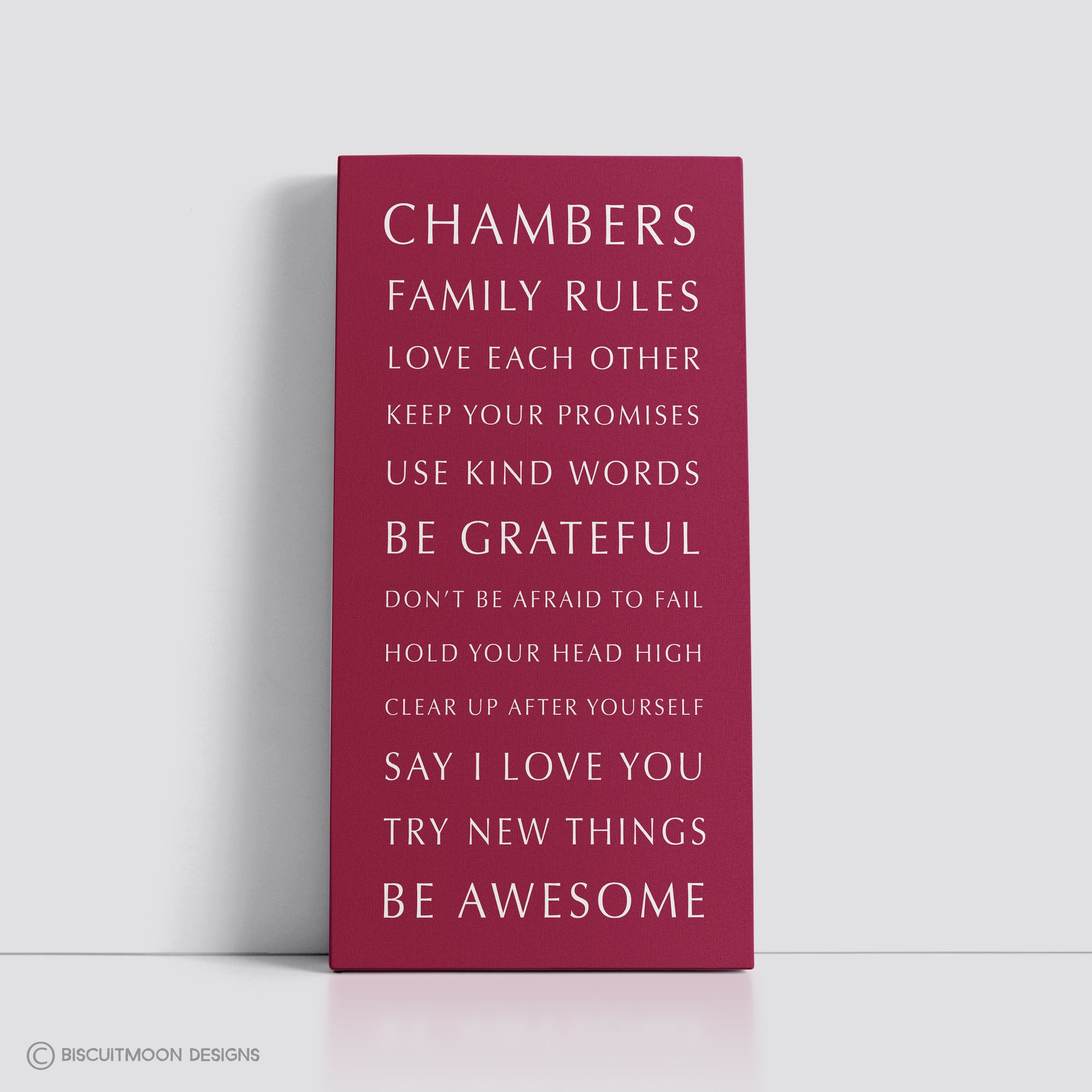 My Family Rules - Font 5 Canvas