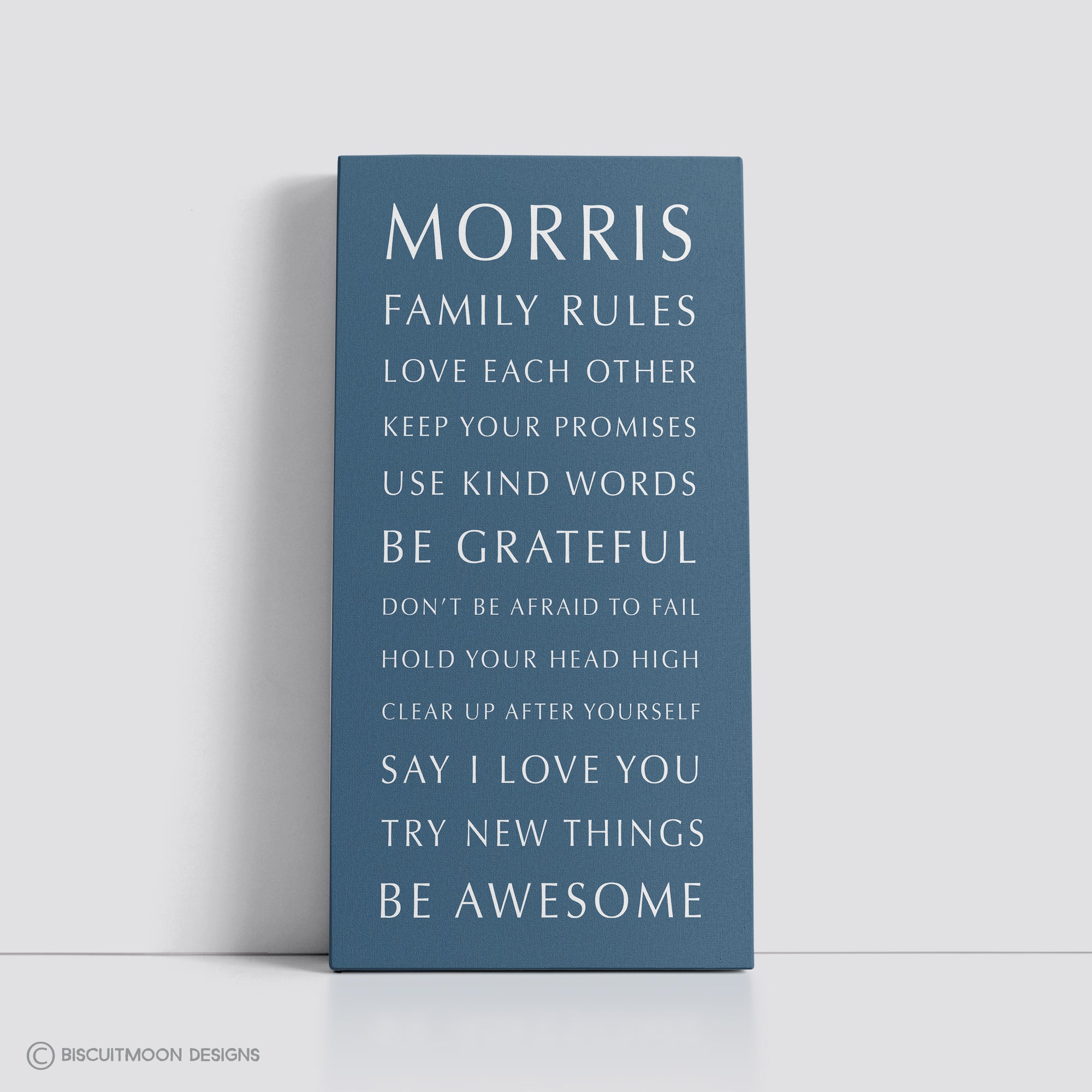 My Family Rules - Font 5 Canvas
