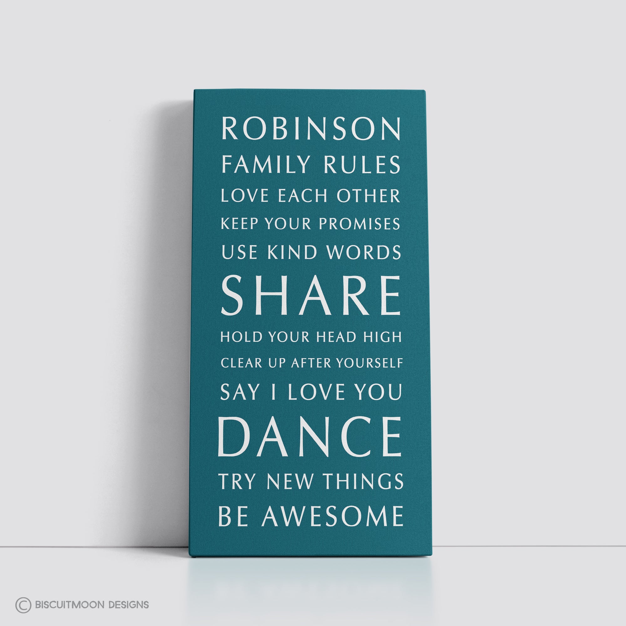 My Family Rules - Font 5 Canvas