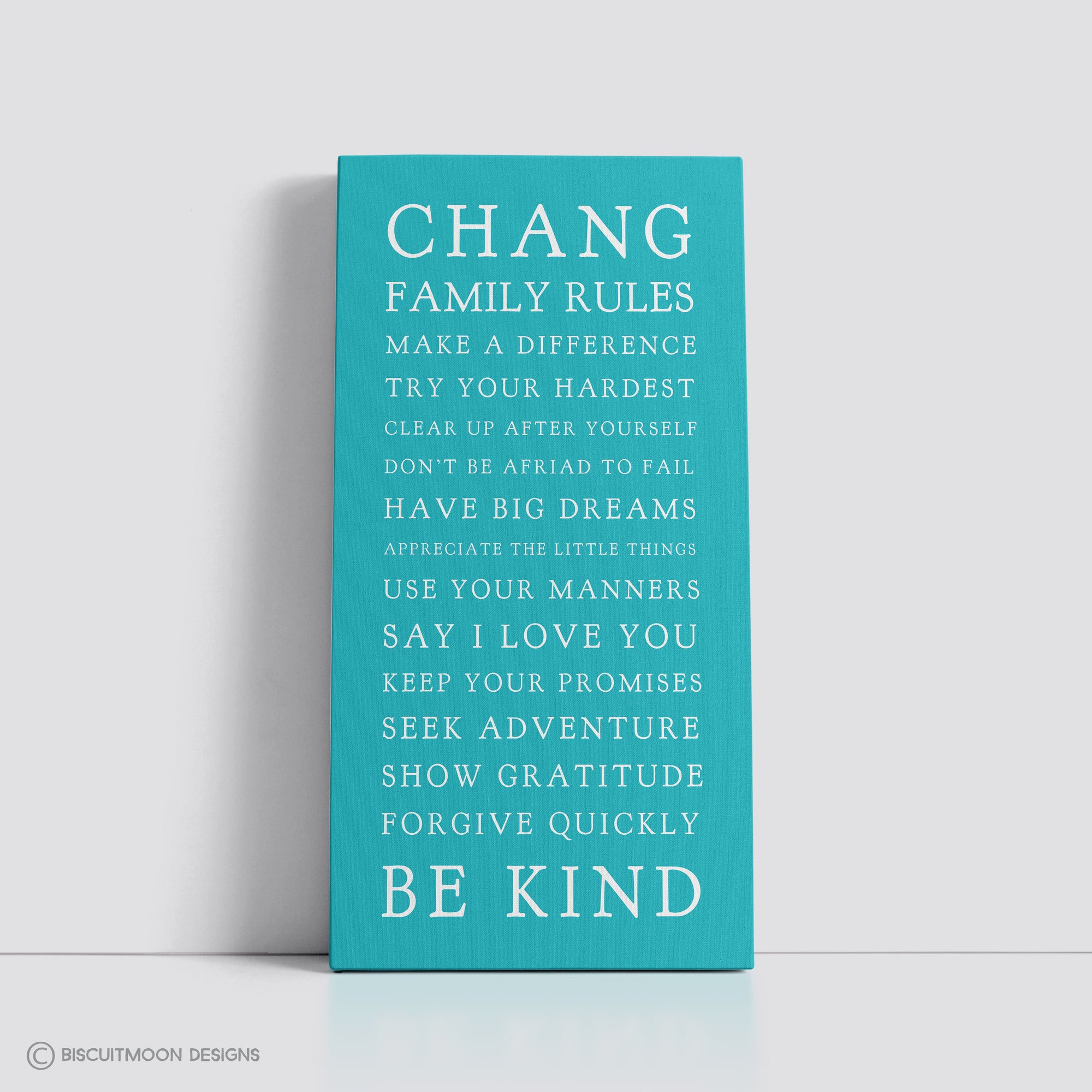 My Family Rules Font 2 Canvas