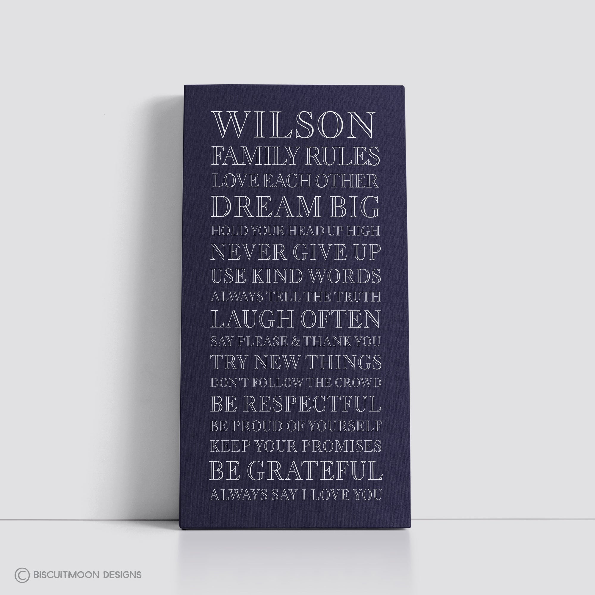 My Family Rules - Font 4 Canvas