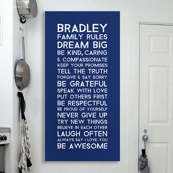 My Family Rules Font 1 Canvas