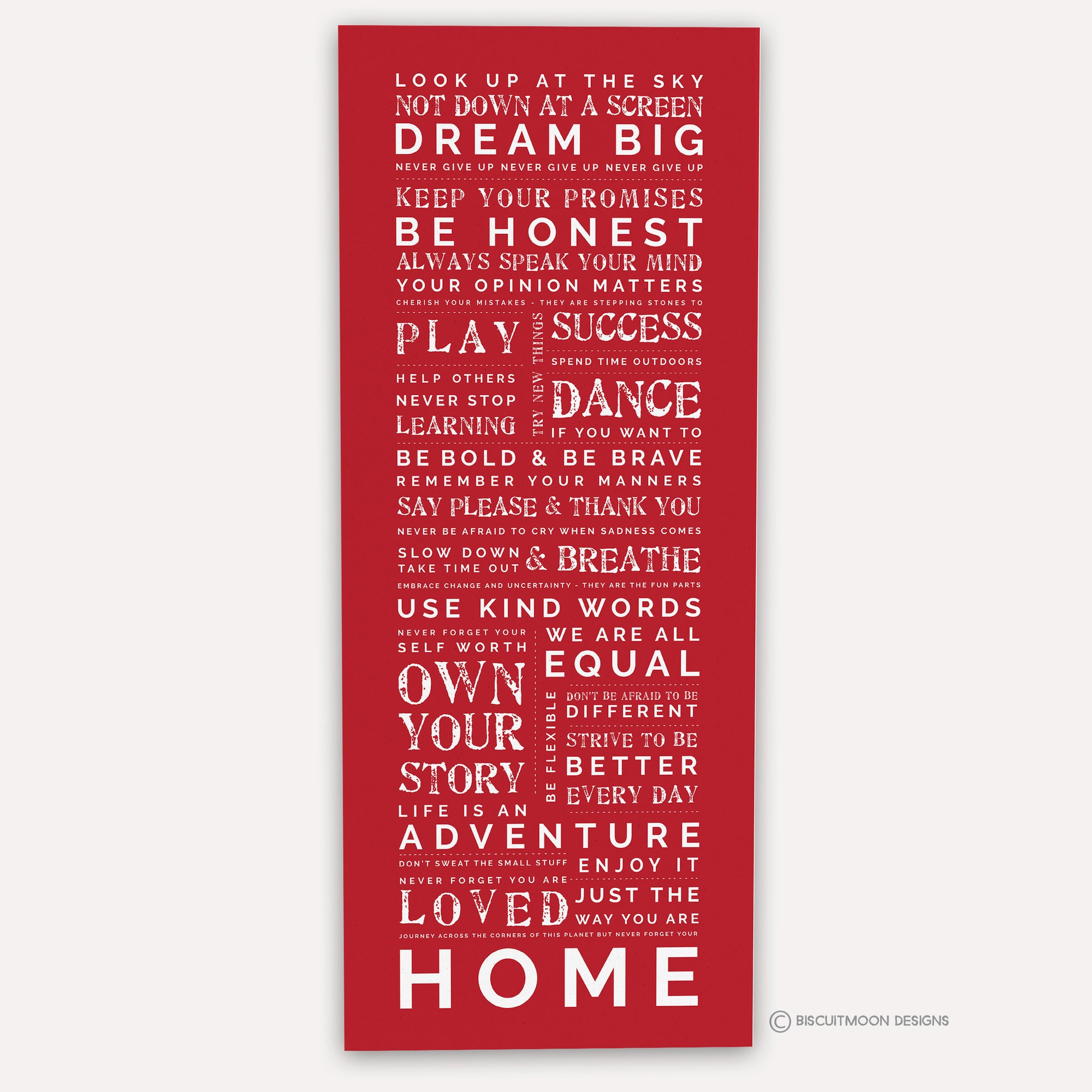 Family Rules Giant Scroll Style Canvas