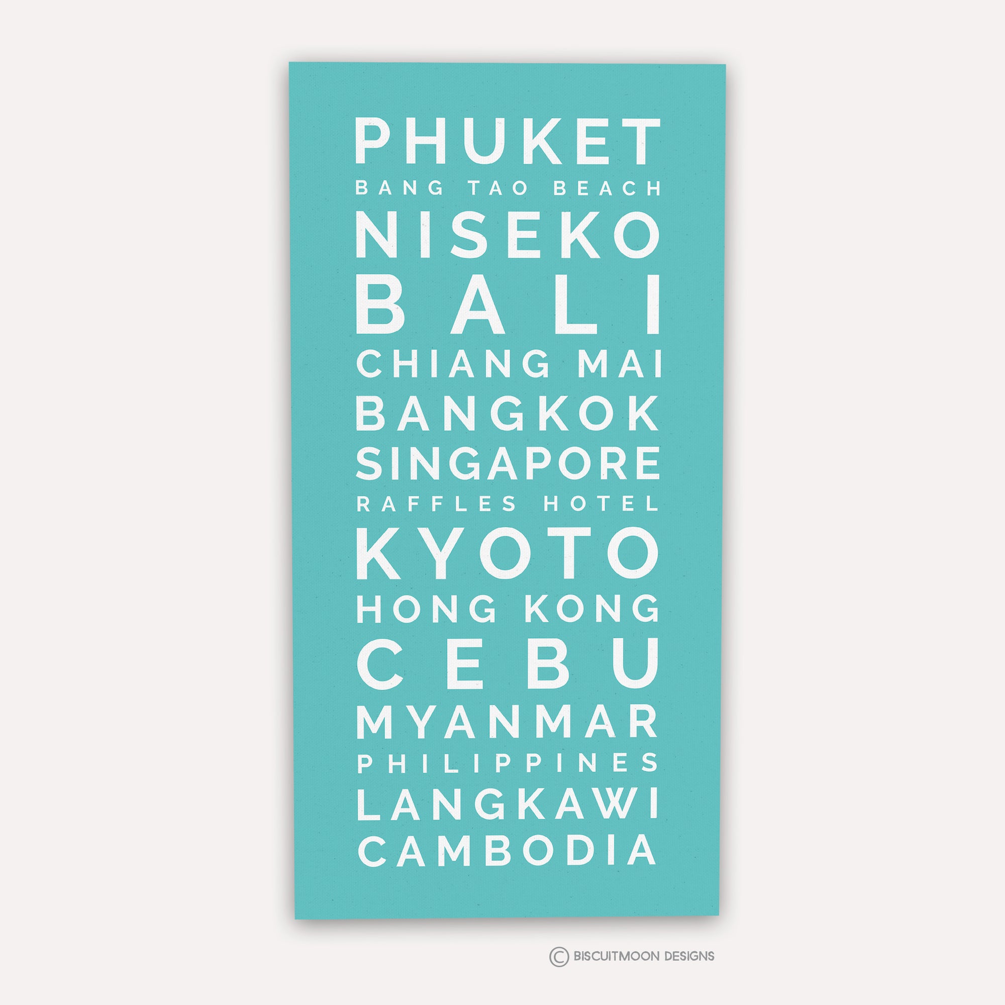 'My Favourite Places 2' Bus Scroll Canvas
