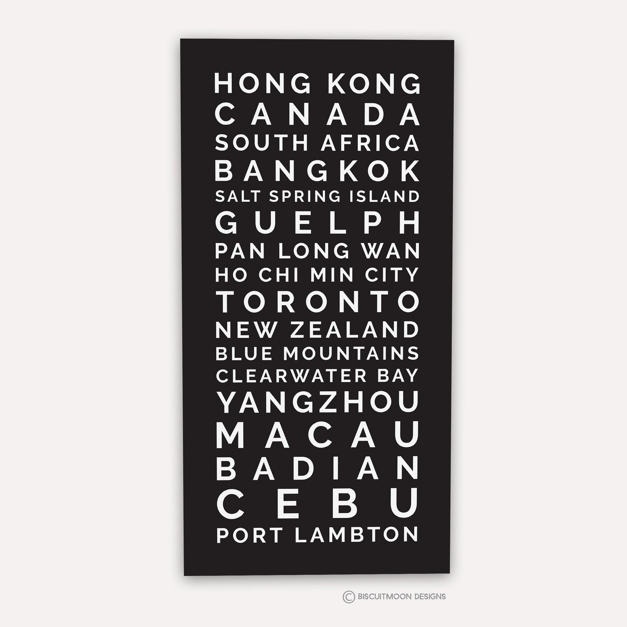 'My Favourite Places 2' Bus Scroll Canvas