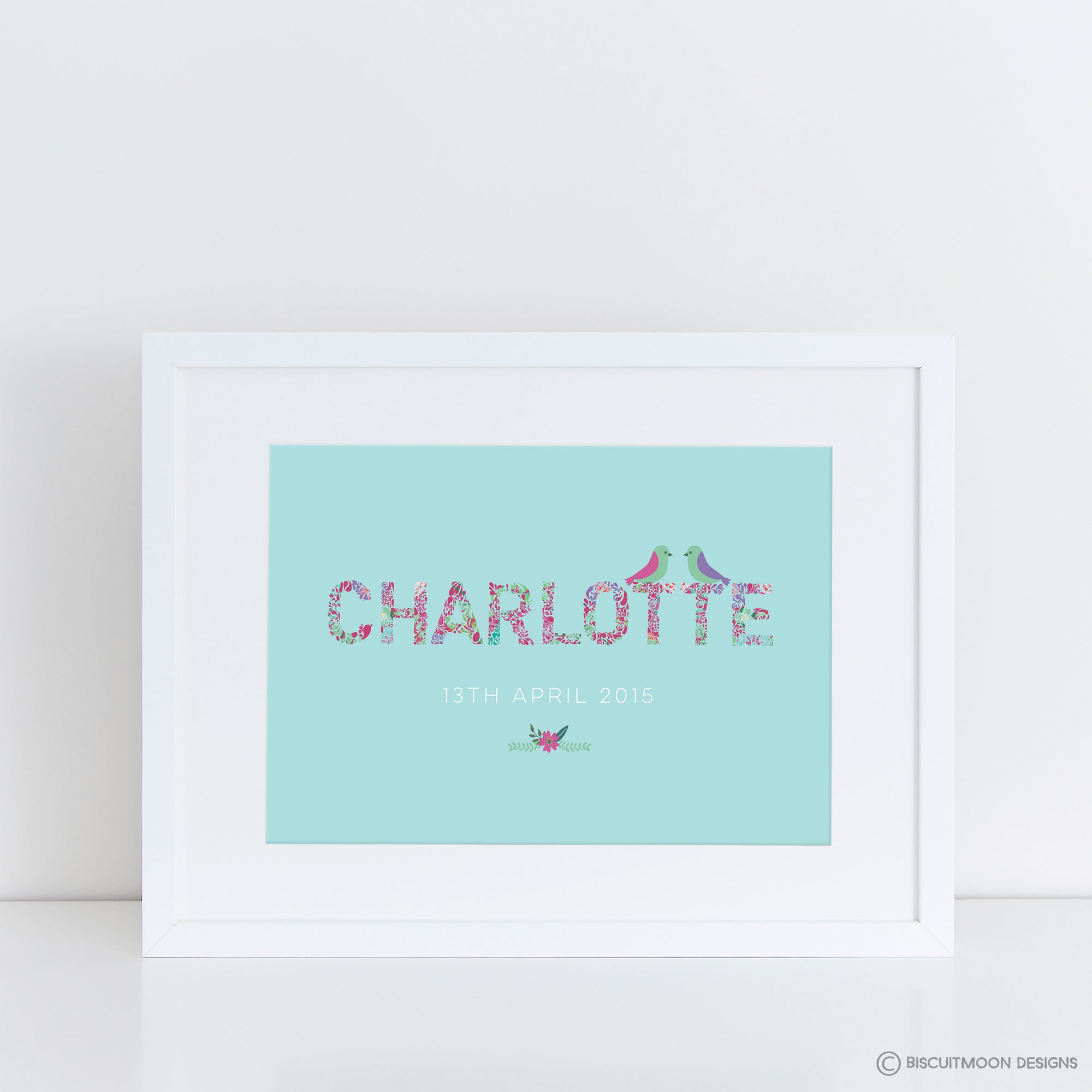 Flower Lettering Kids Name Print