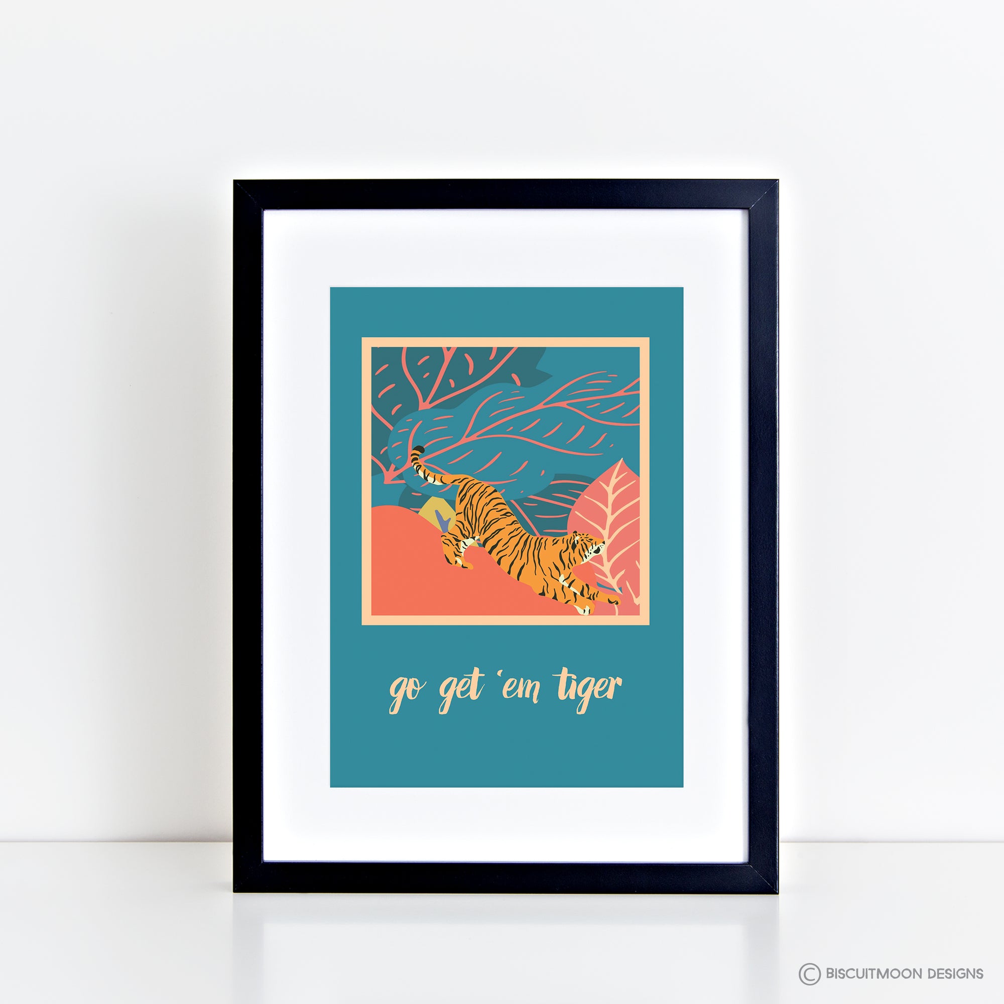 Go Get 'Em Tiger - Teal Print