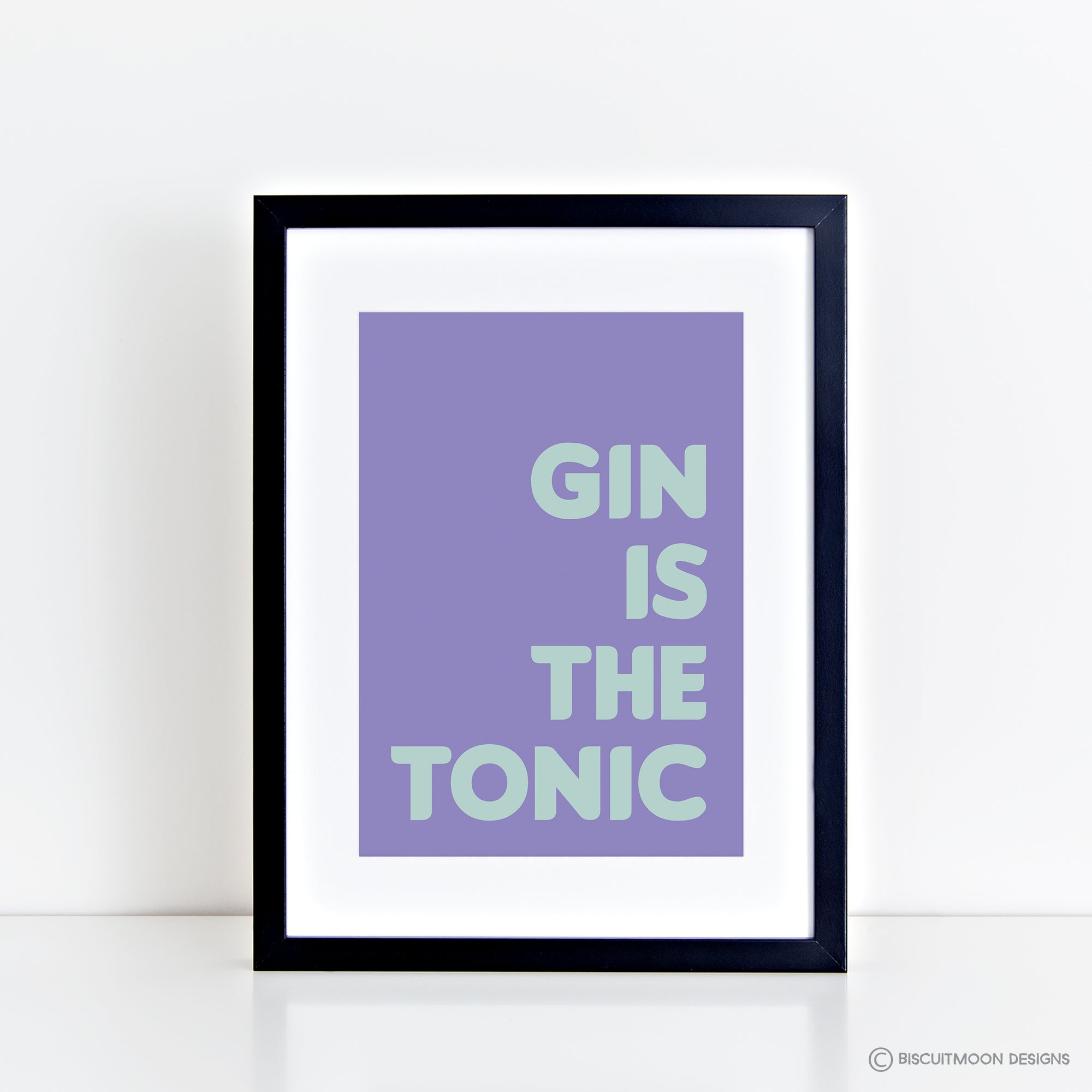 Gin is the Tonic (Green on Lilac) Print