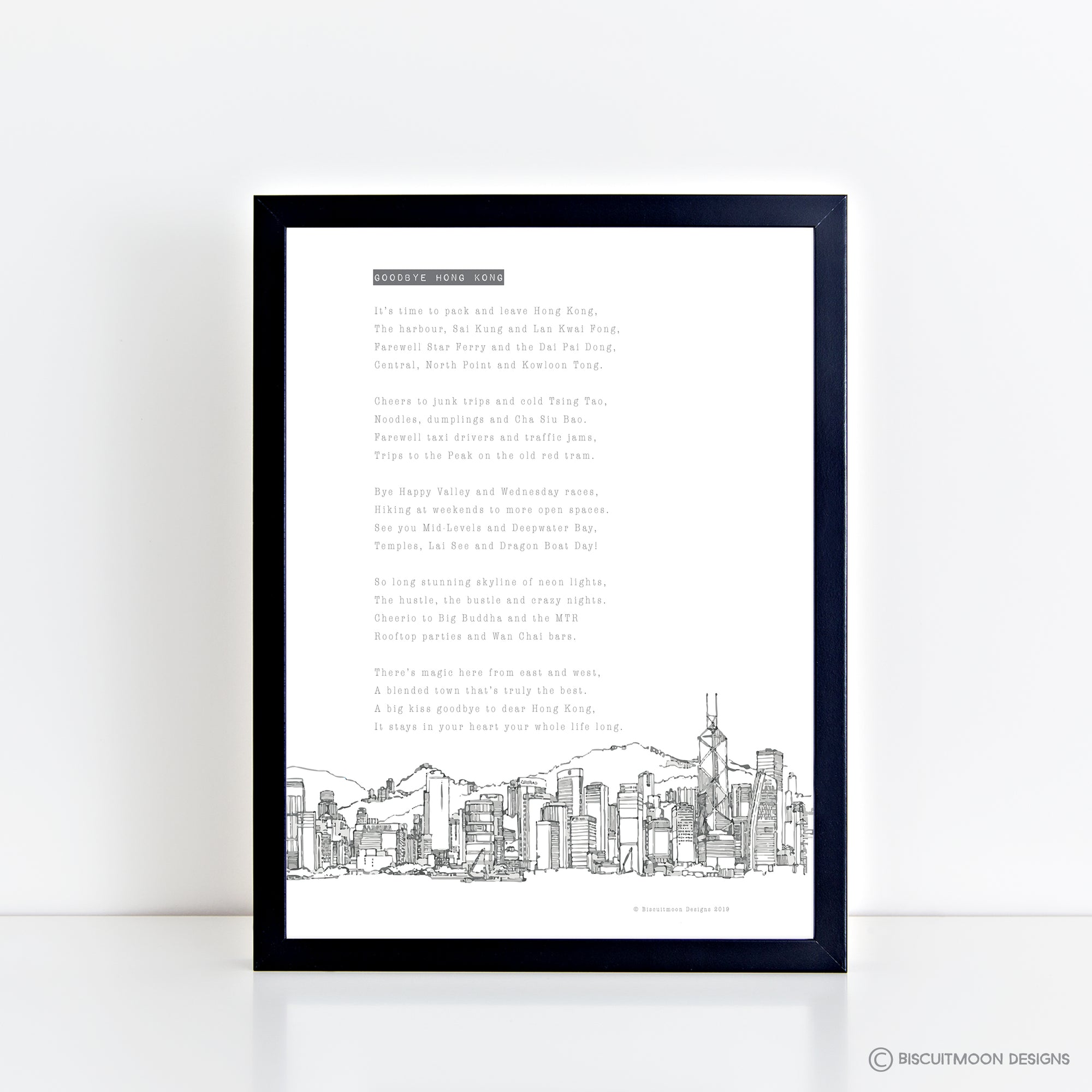 Goodbye Hong Kong Print - White