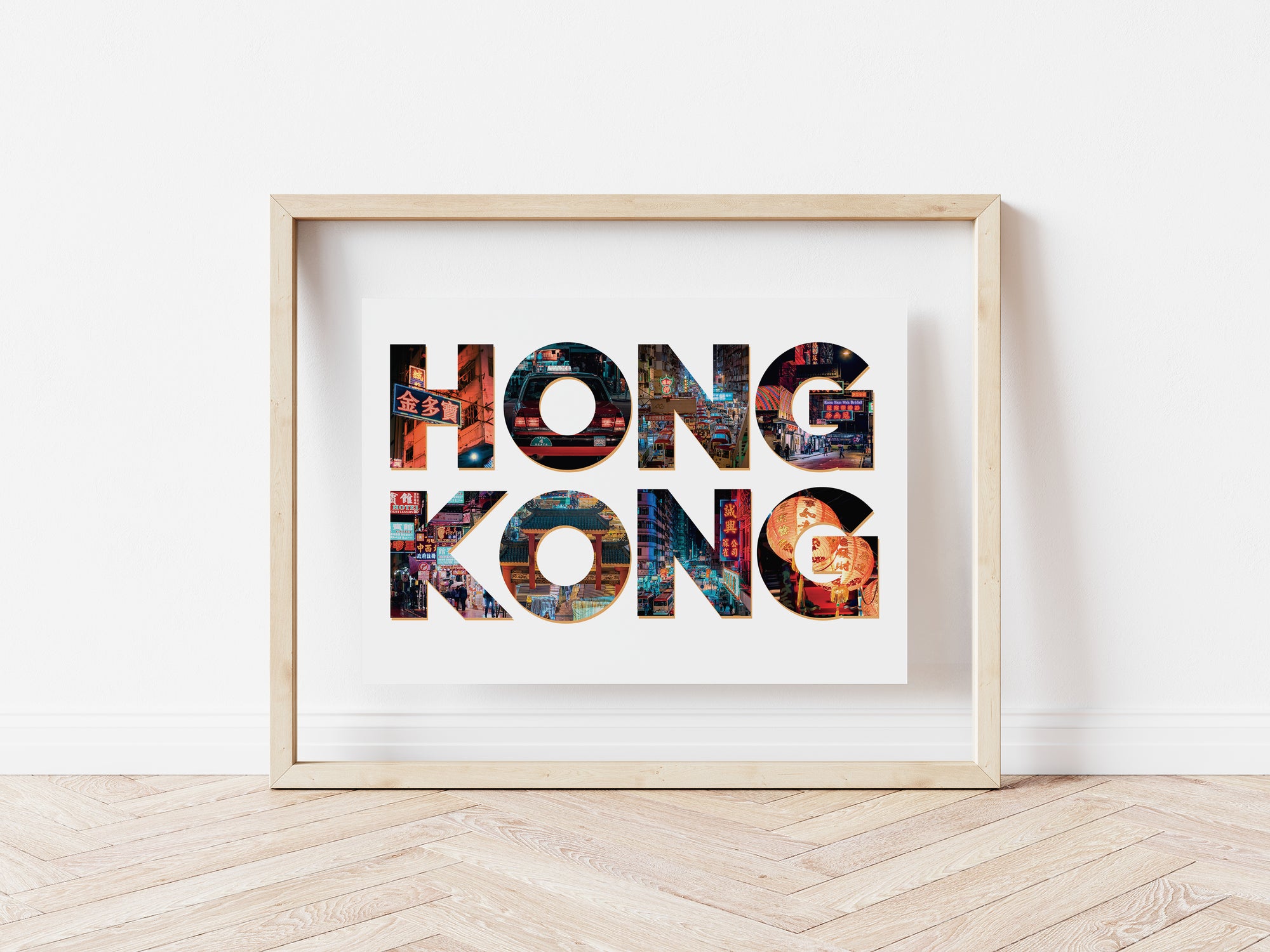 Hong Kong Photo Letters Print - Red