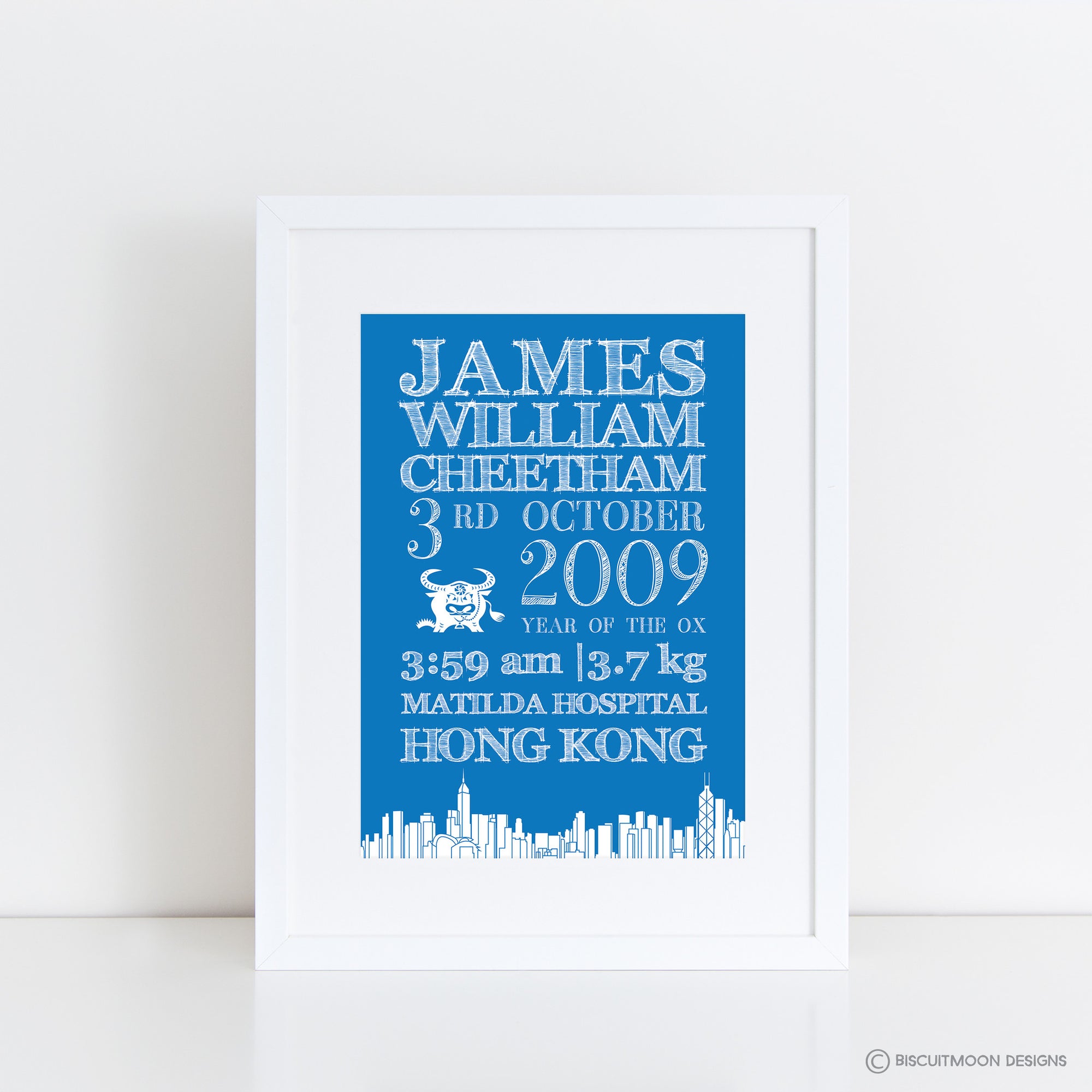 Hong Kong Skyline Zodiac Birth Print