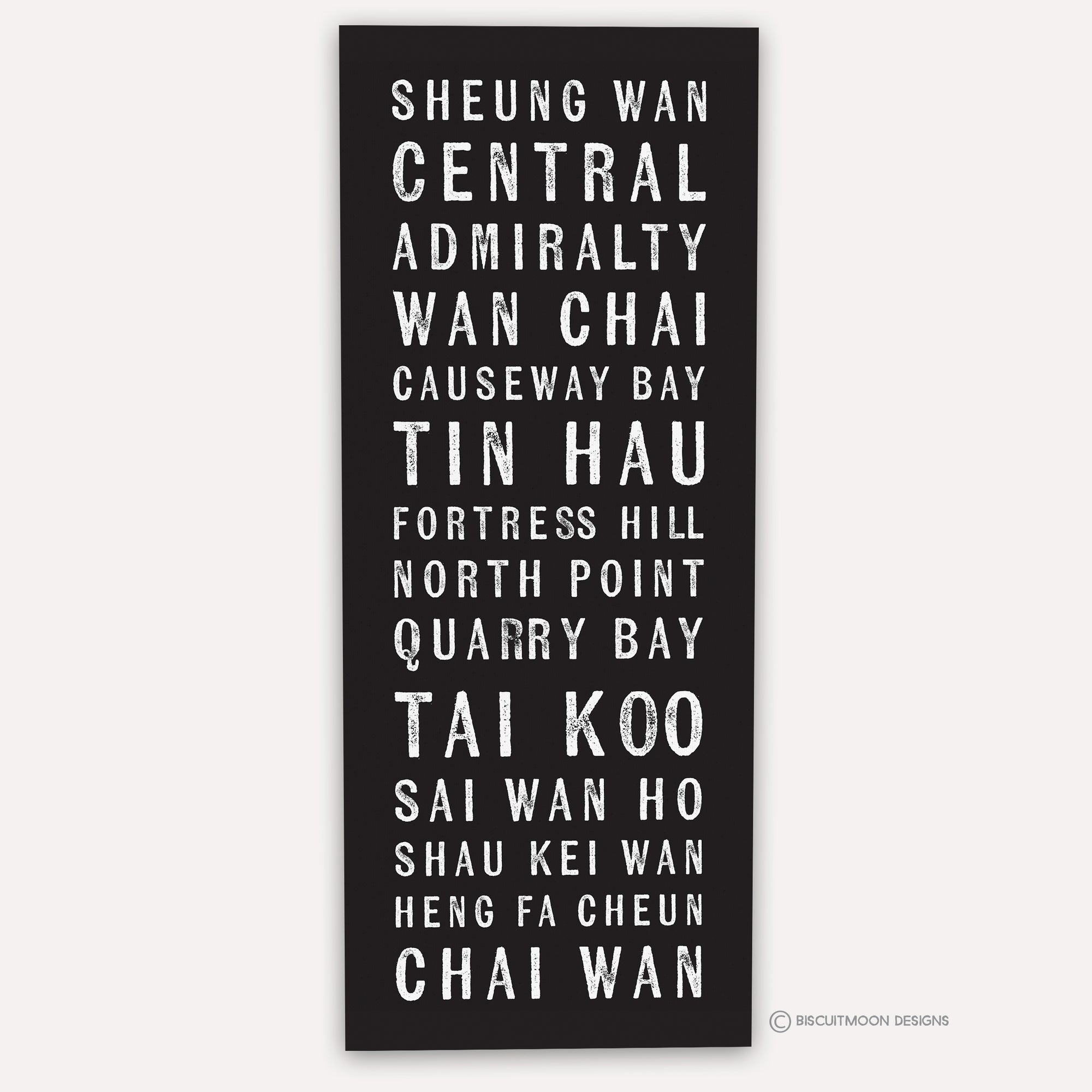 Hong Kong Island Line Scroll Style Canvas