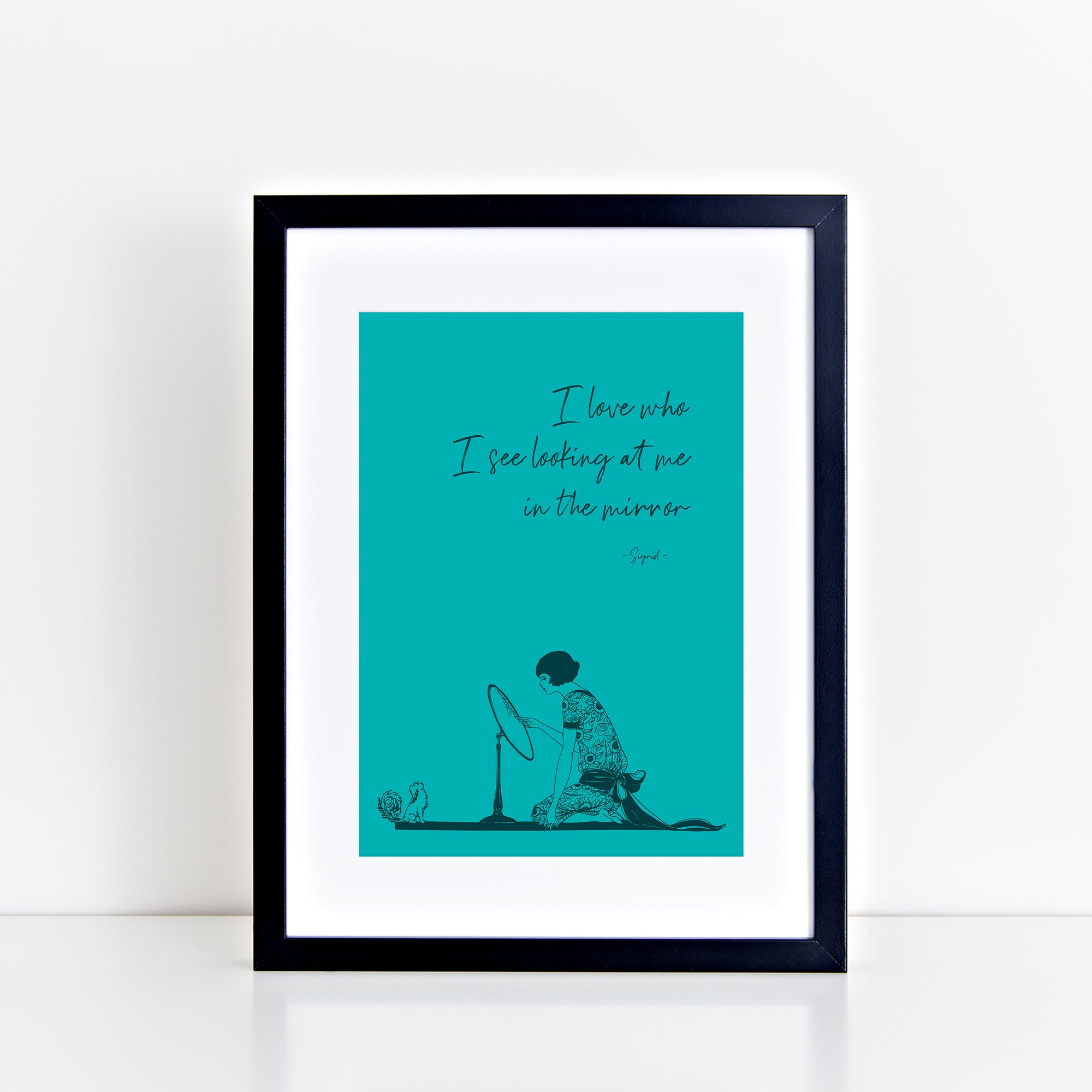 I Love Who I See - Vintage Sigrid Lyrics (Aqua) Print