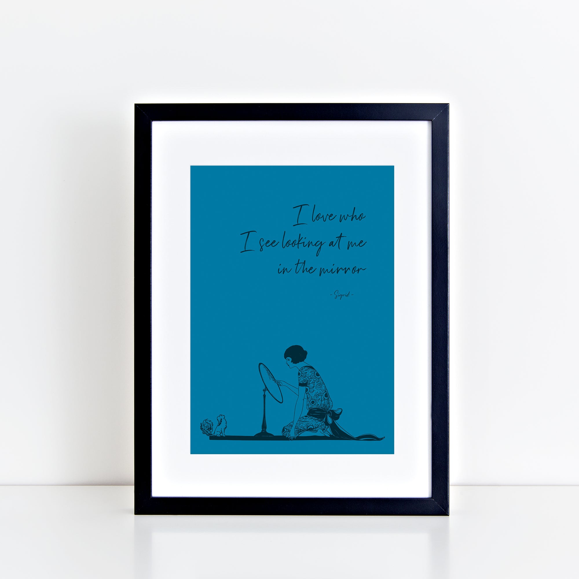 I Love Who I See - Vintage Sigrid Lyrics (Blue) Print