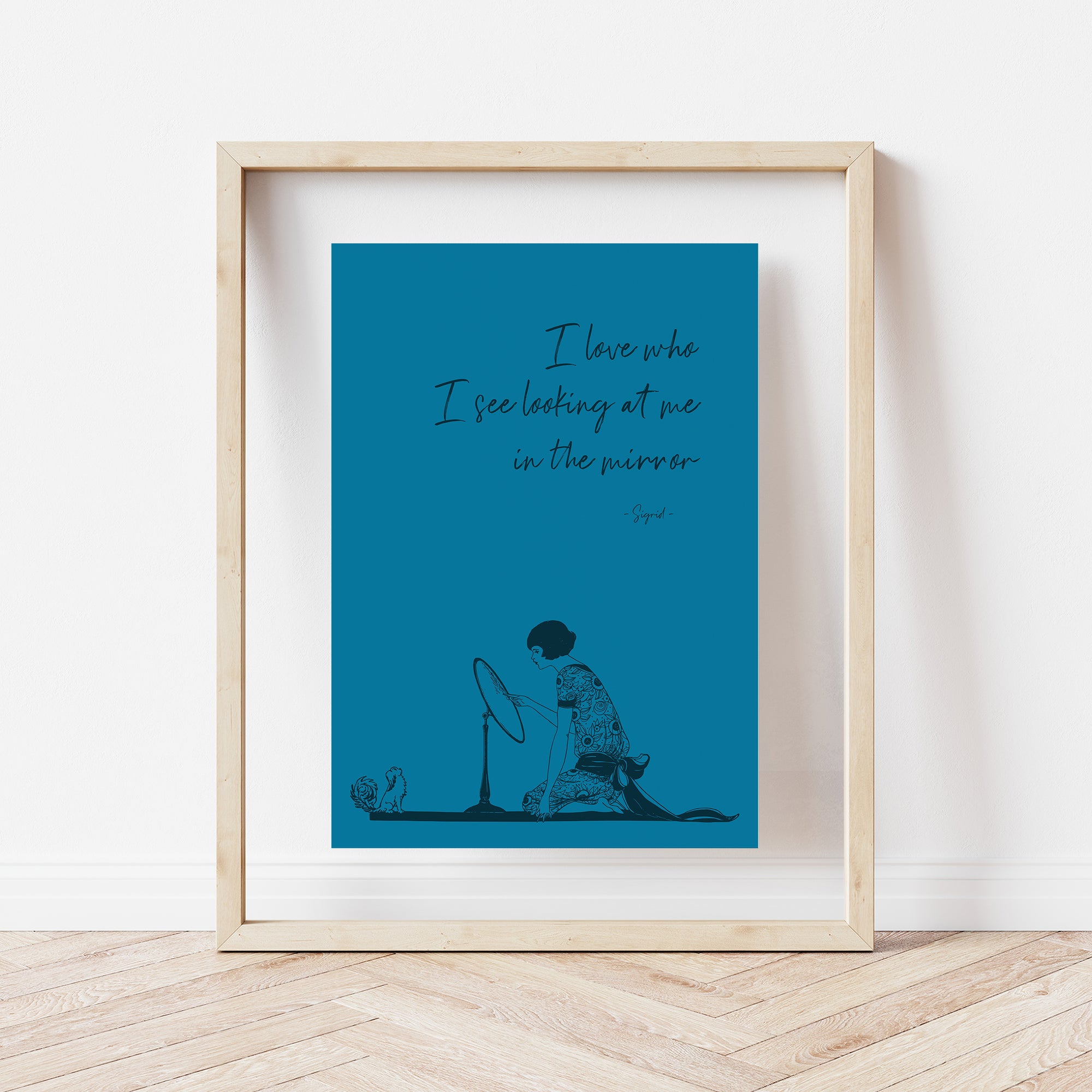 I Love Who I See - Vintage Sigrid Lyrics (Blue) Print