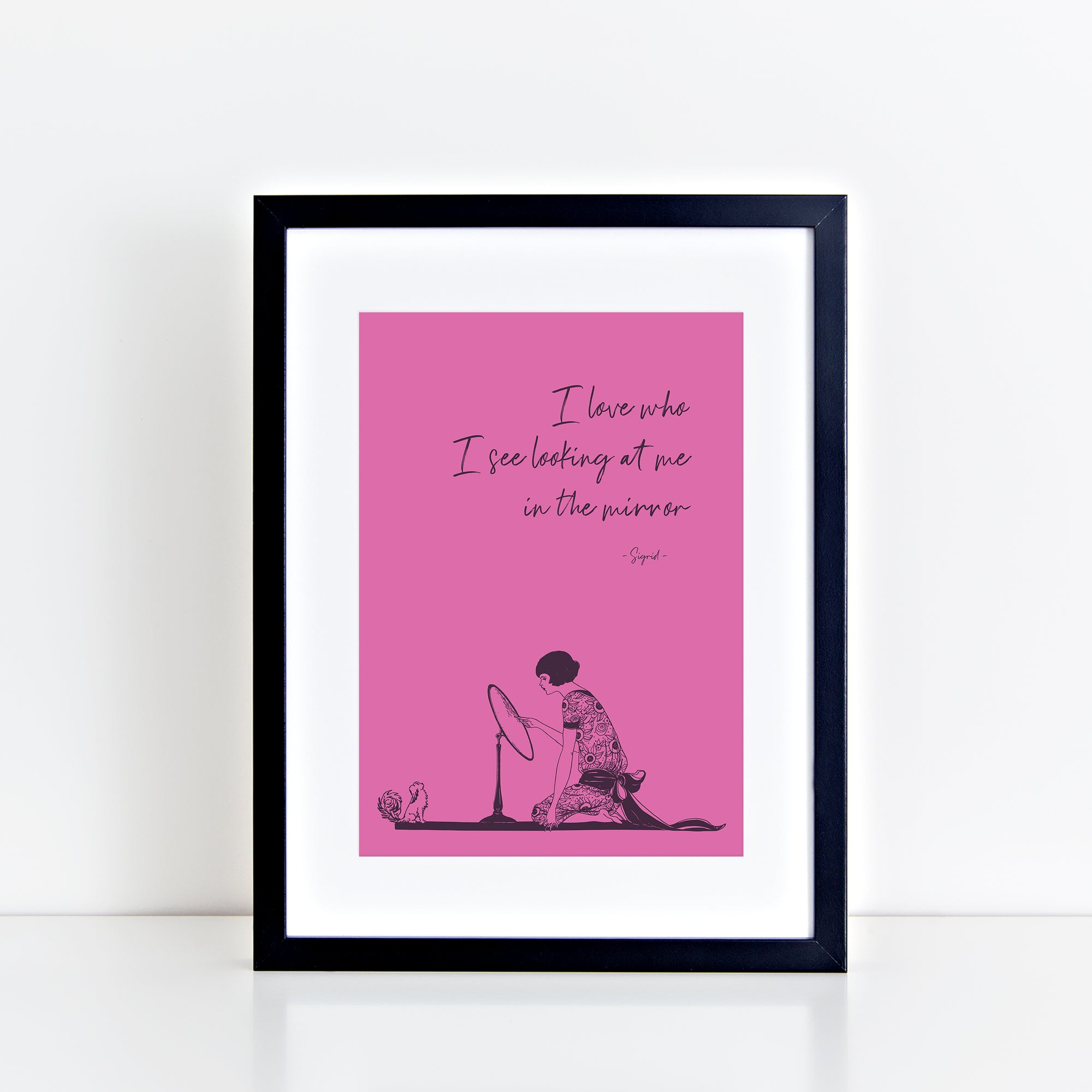 I Love Who I See - Vintage Sigrid Lyrics (Pink) Print