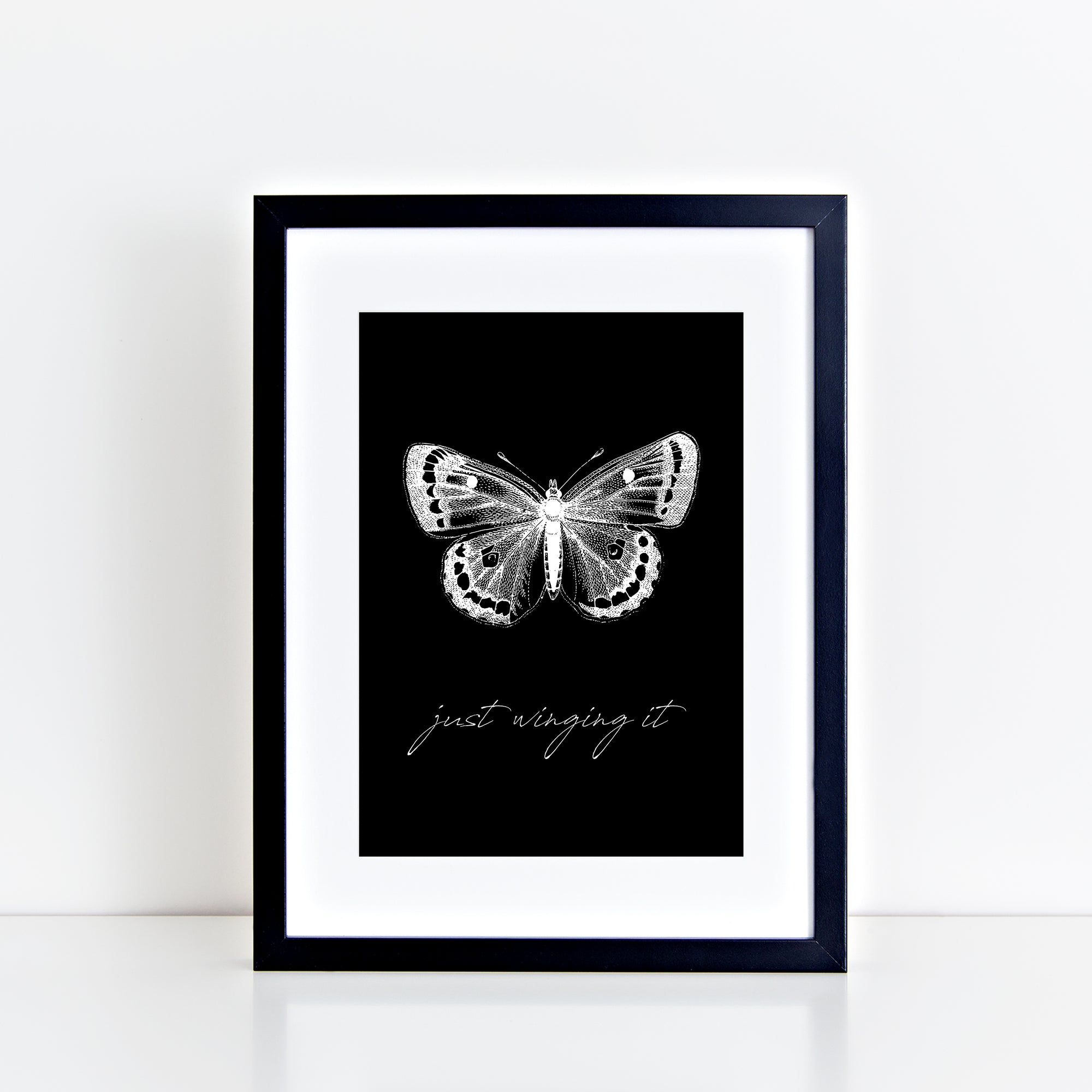 Just Winging It - Black - Print