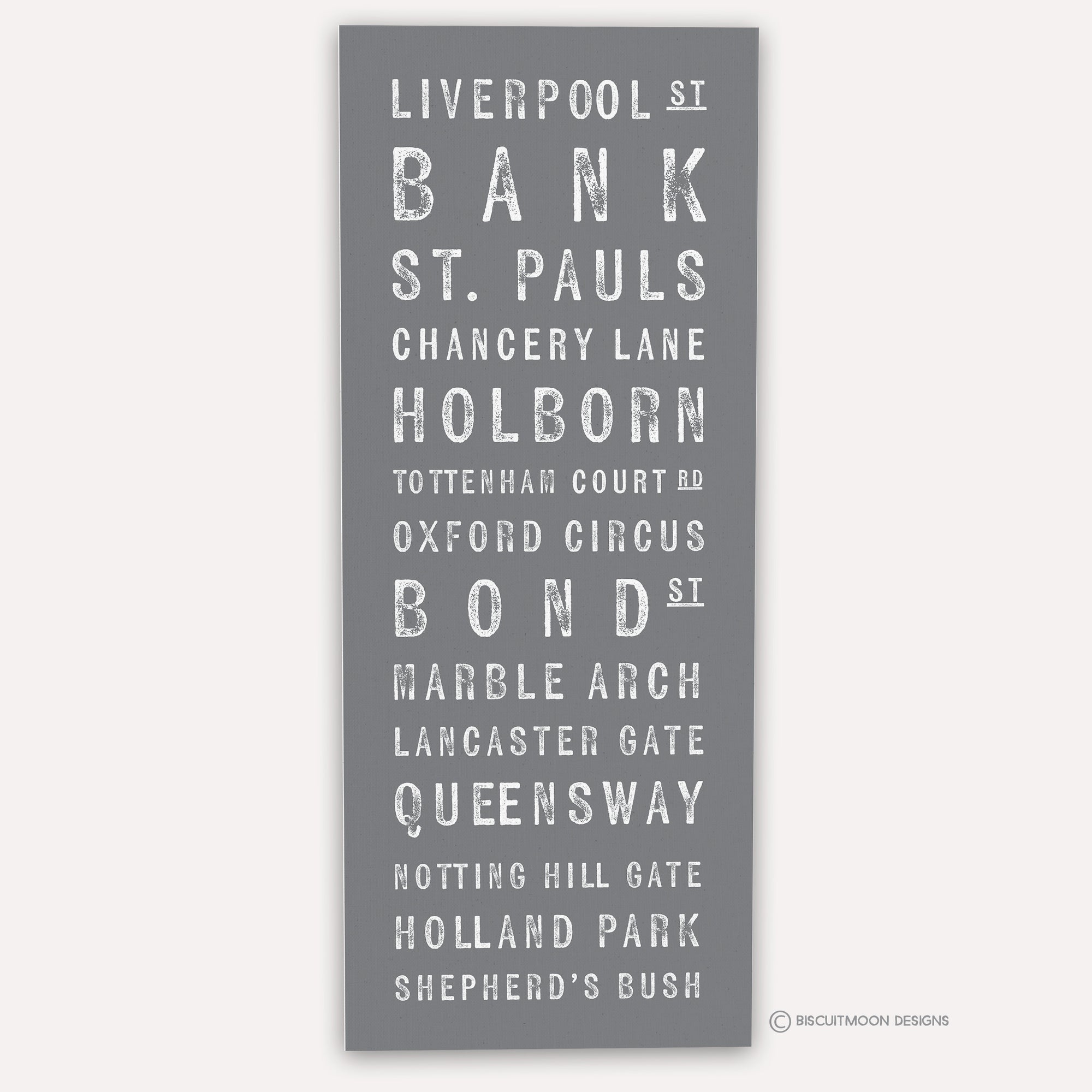 London Underground Scroll Style Canvas