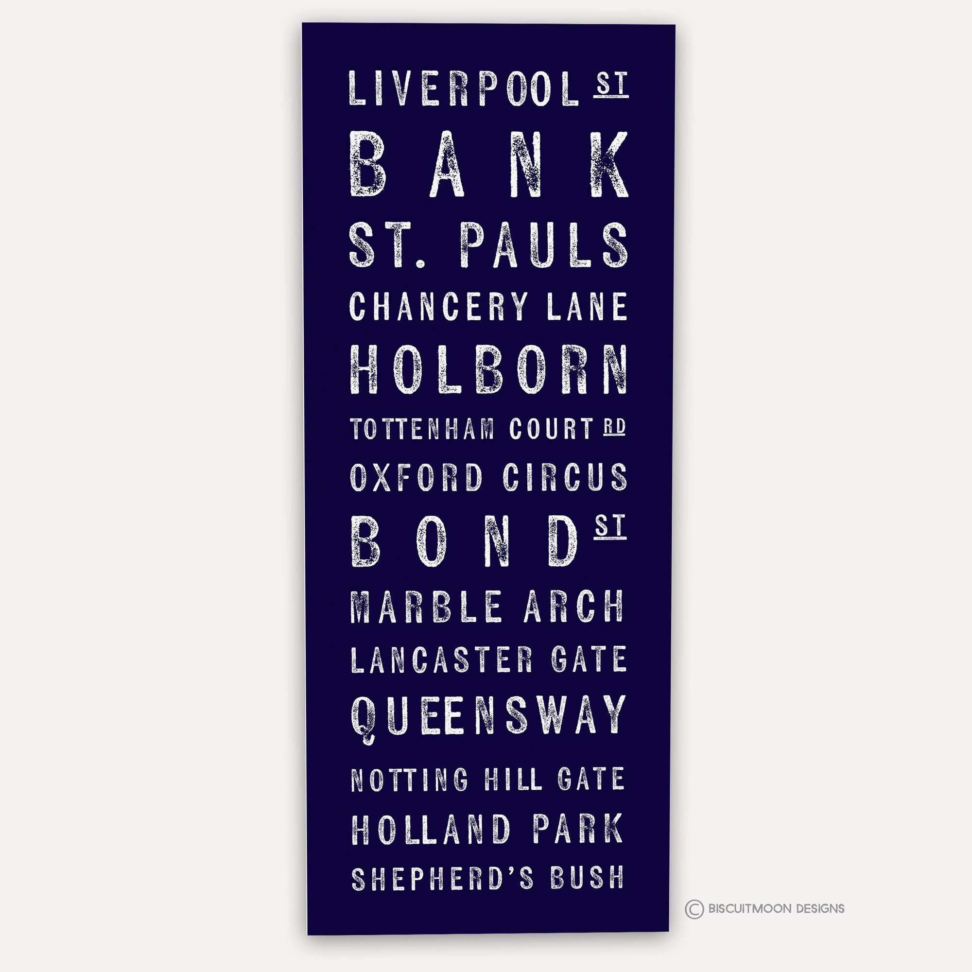 London Underground Scroll Style Canvas