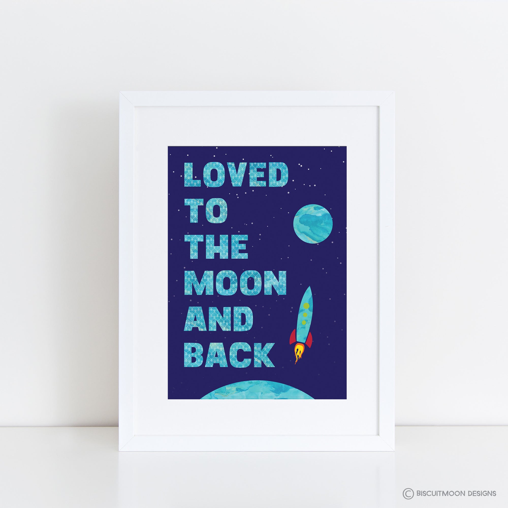 Moon and Back Nursery Print