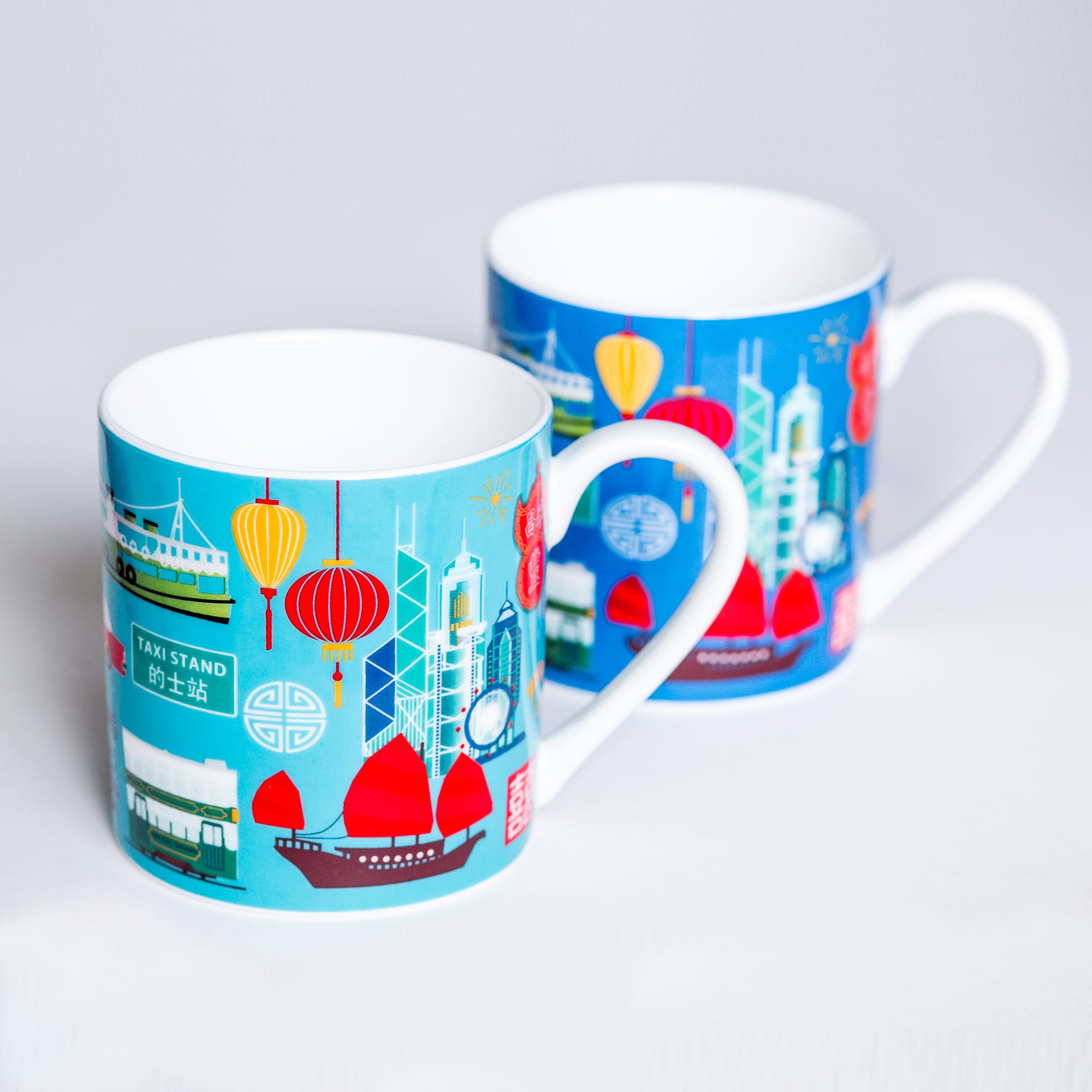 Hong Kong 16oz Bone China Mug - Available in Blue and Aqua