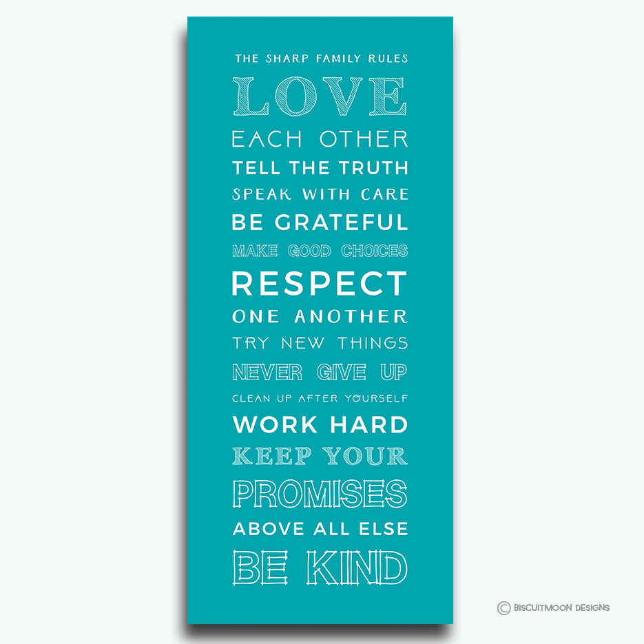 Multi Font Family Rules Canvas