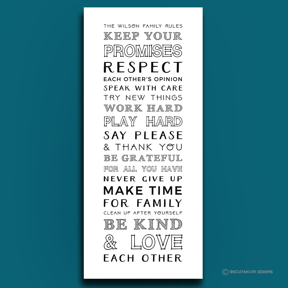 Multi Font Family Rules Canvas