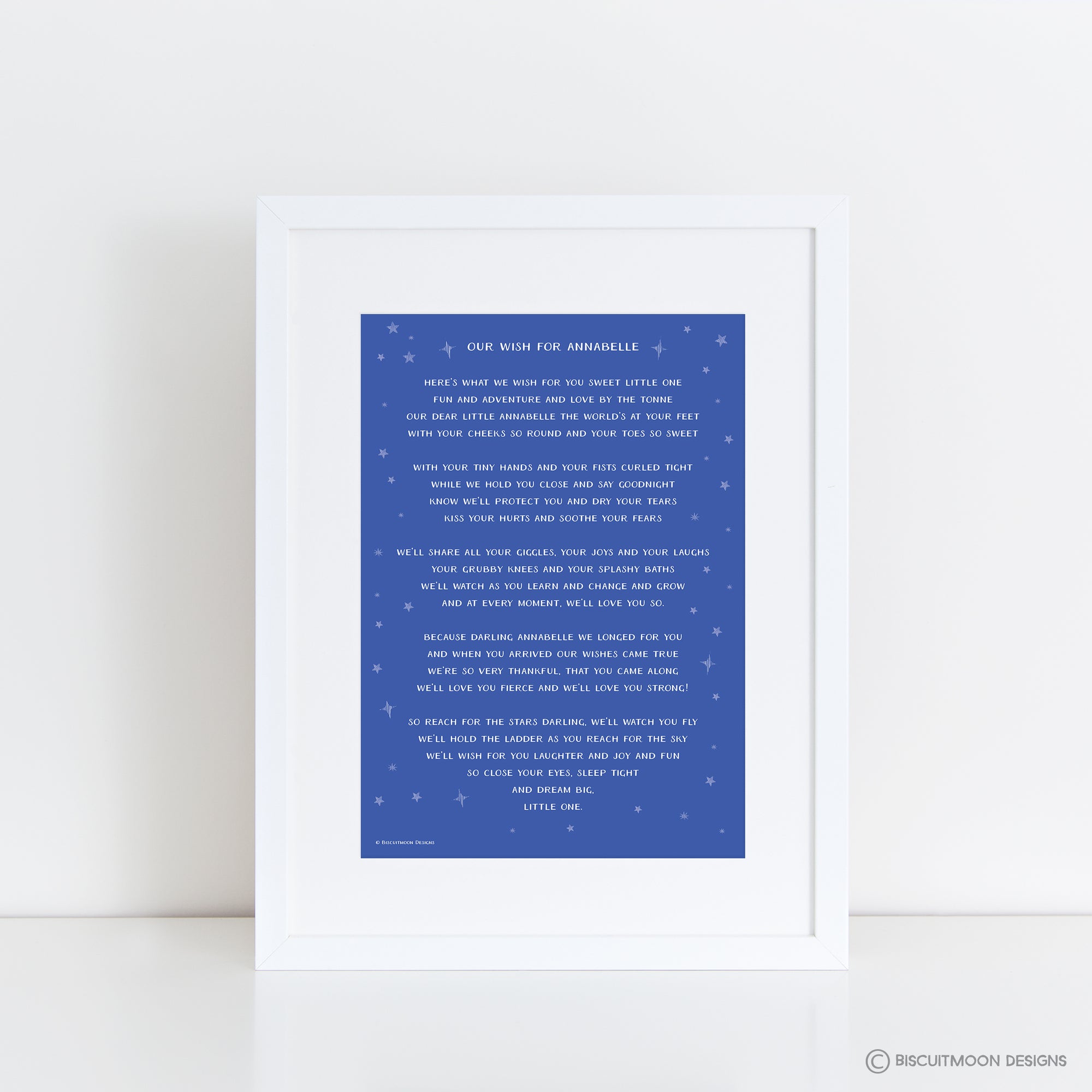Our Wish for You Personalised Poem Print for a Child