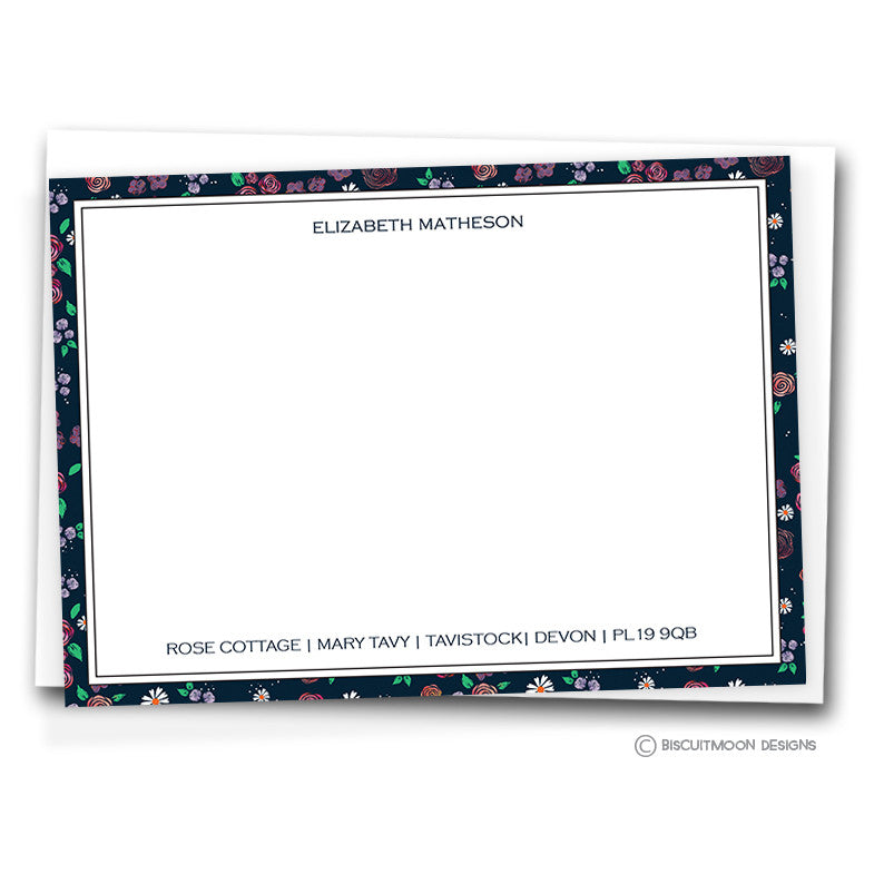 Country Floral Correspondence Cards
