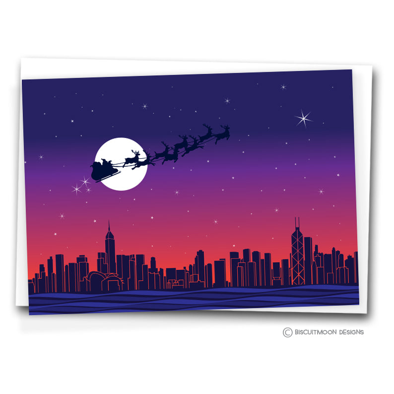 Santa Skyline Corporate Christmas Cards