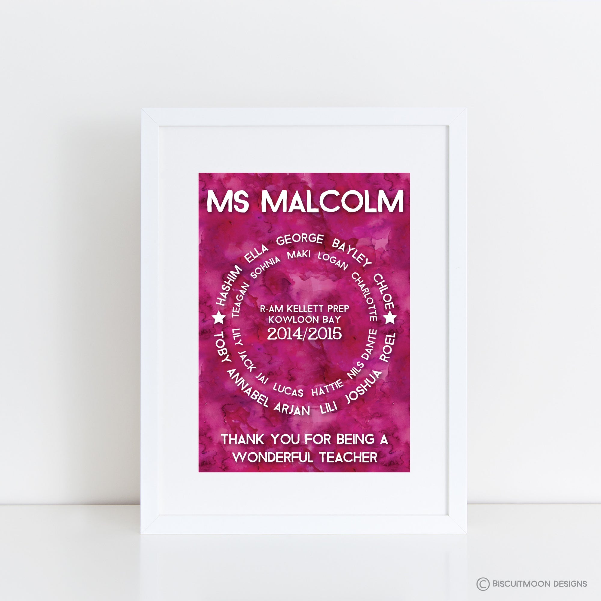 Class Circle Personalised Teacher Print