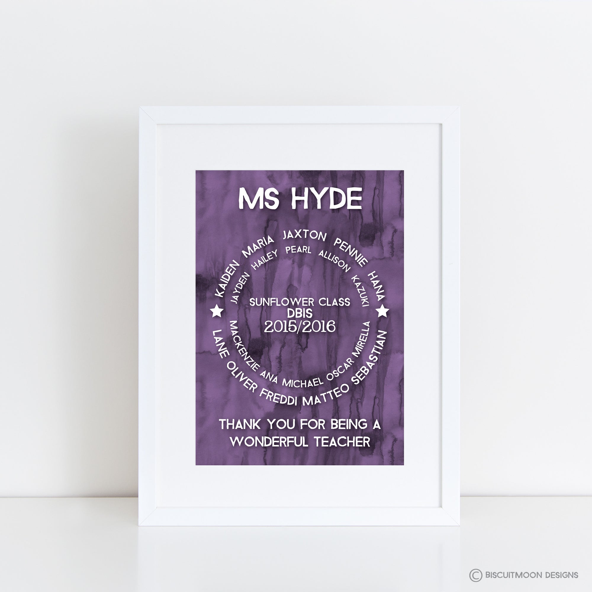 Class Circle Personalised Teacher Print