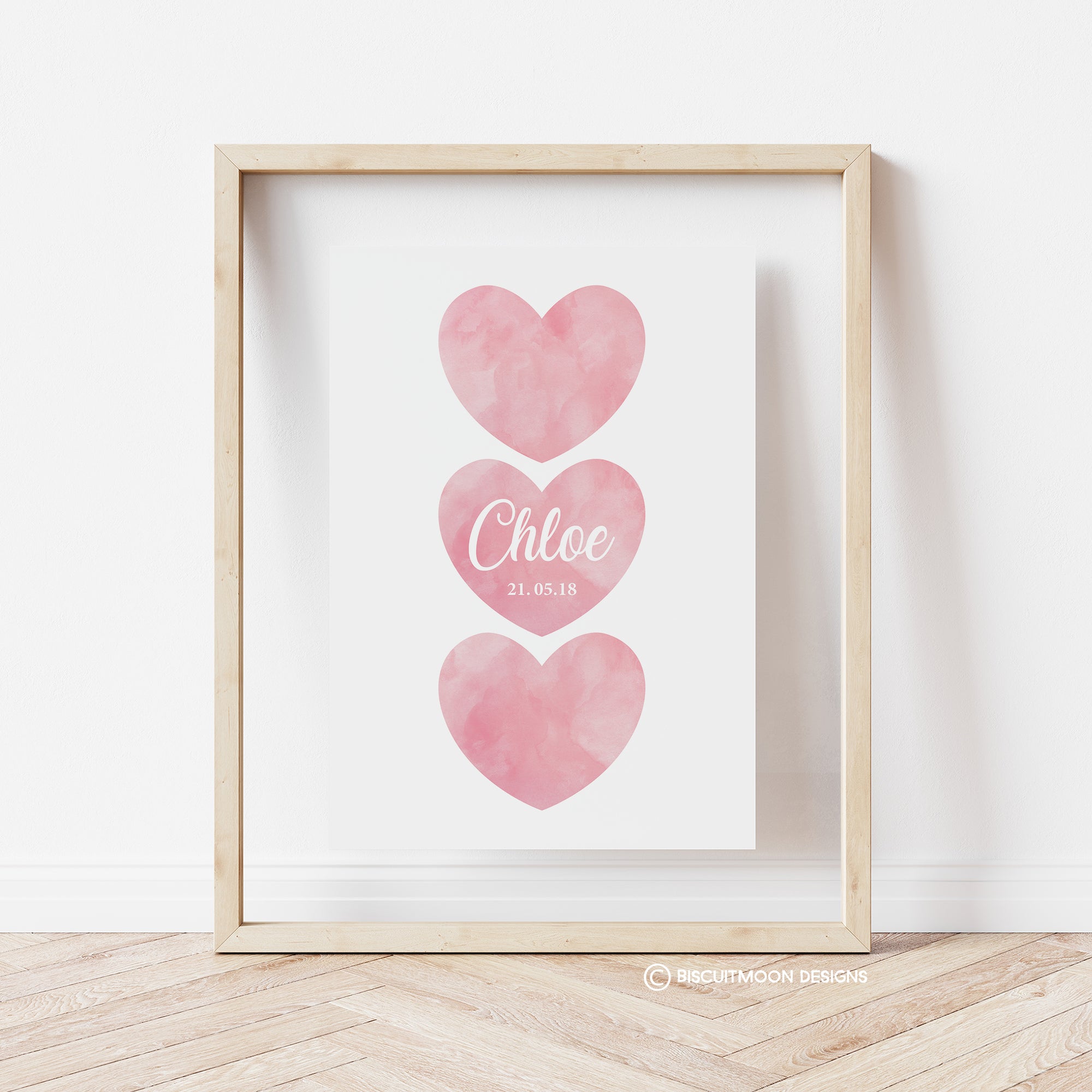 Triple Heart Solo Personalised Print
