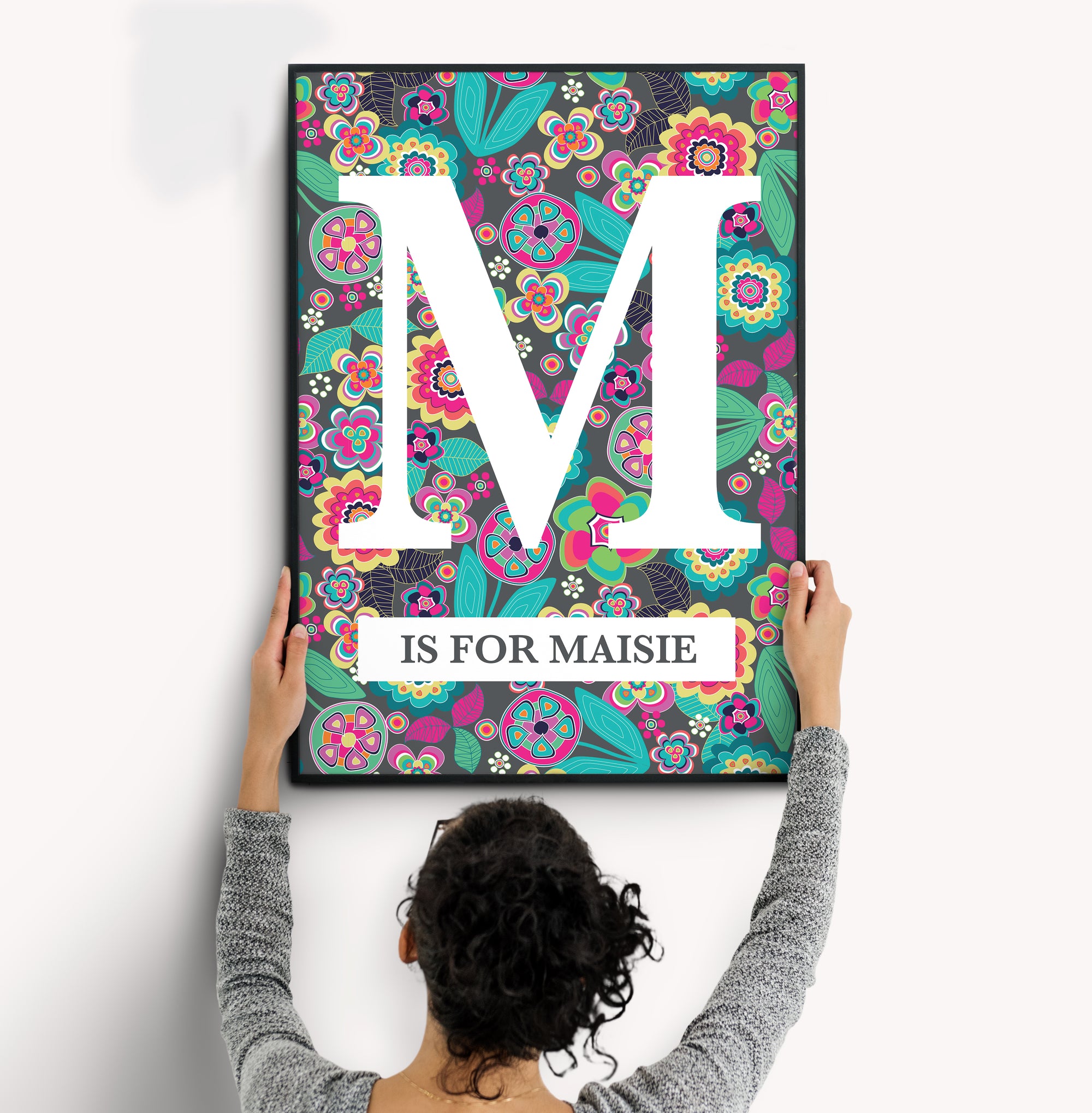 Tutti Fruiti Alphabet (Grey) Print