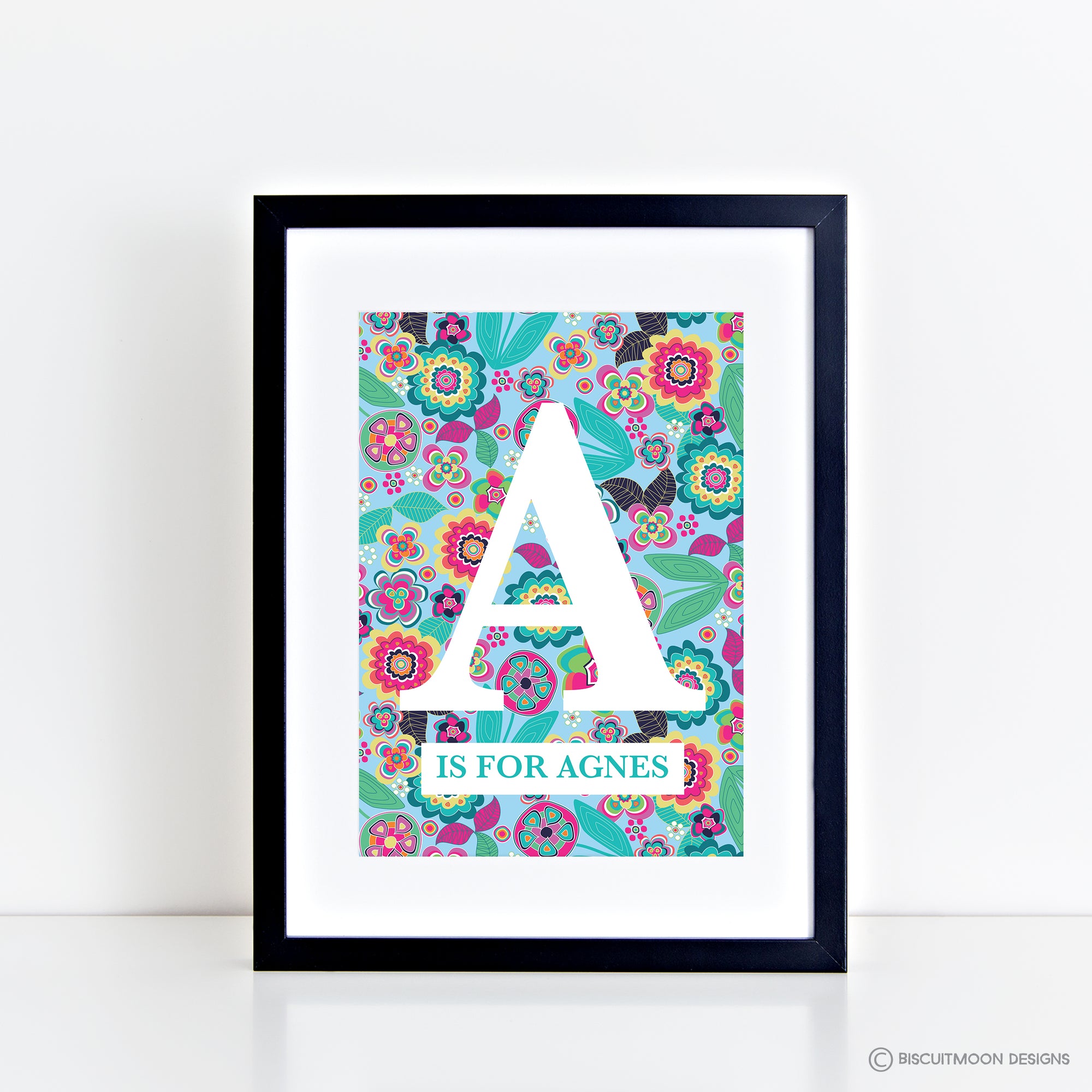 Tutti Fruiti Alphabet (Sky Blue) Print