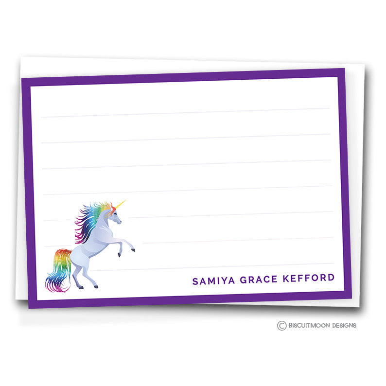 Unicorn Kids Personalised Notecards