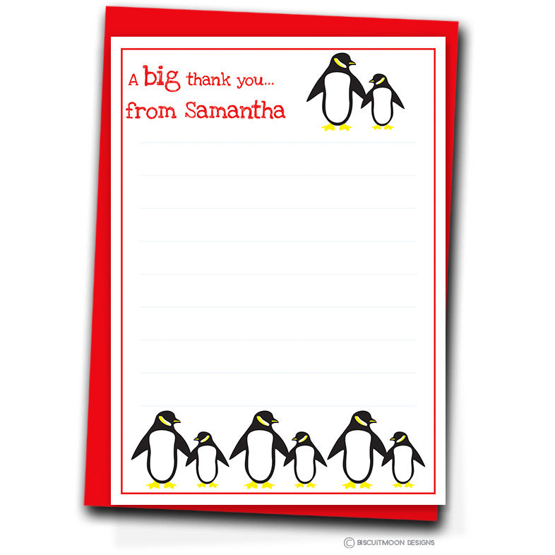 Penguins Kids Personalised Notecards