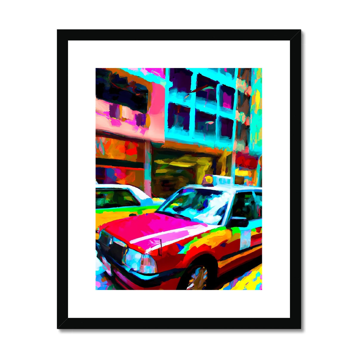 Hong Kong Impressions - Taxi Framed & Mounted Print