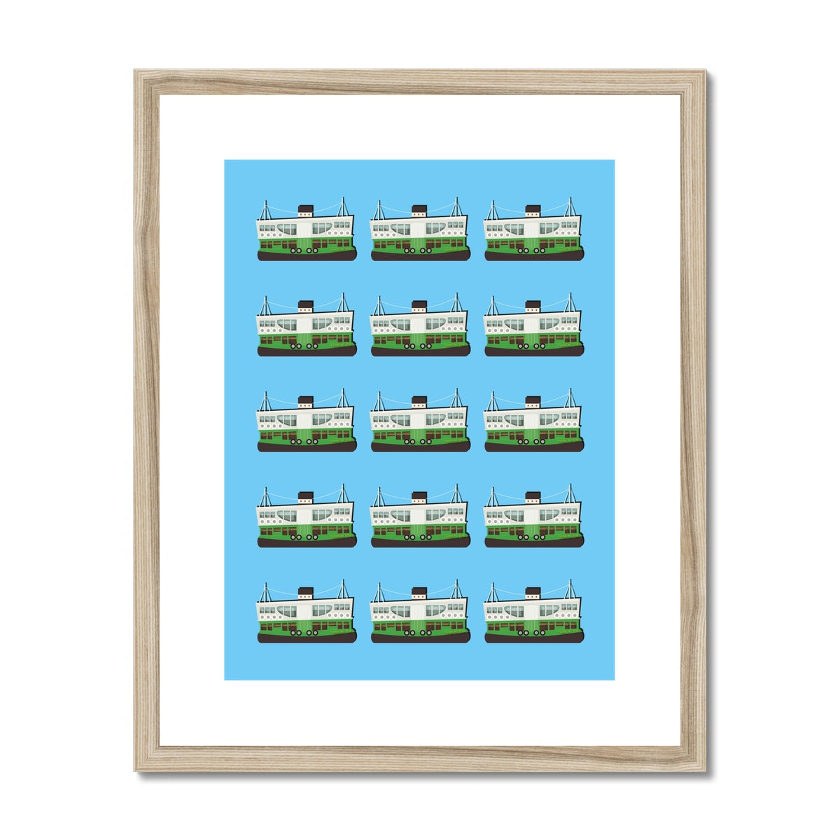 Hong Kong Star Ferries Framed & Mounted Print