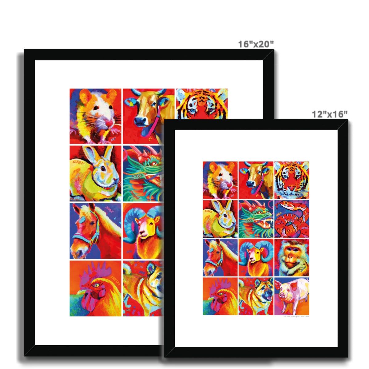 Alternative Chinese Zodiac Framed & Mounted Print