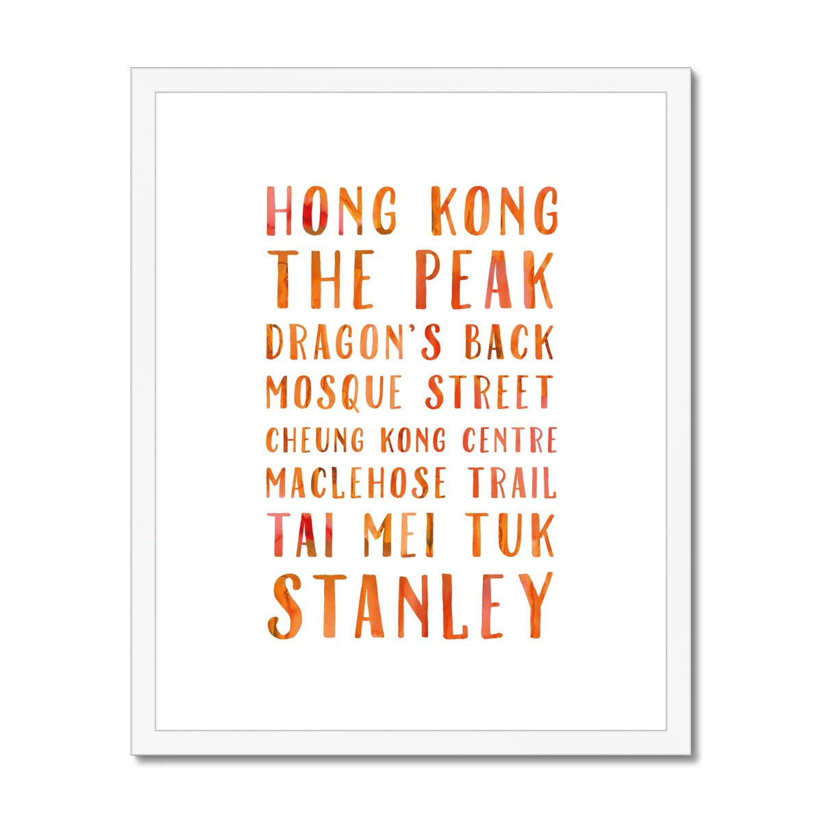 Favourite Places (Orange) Framed & Mounted Print