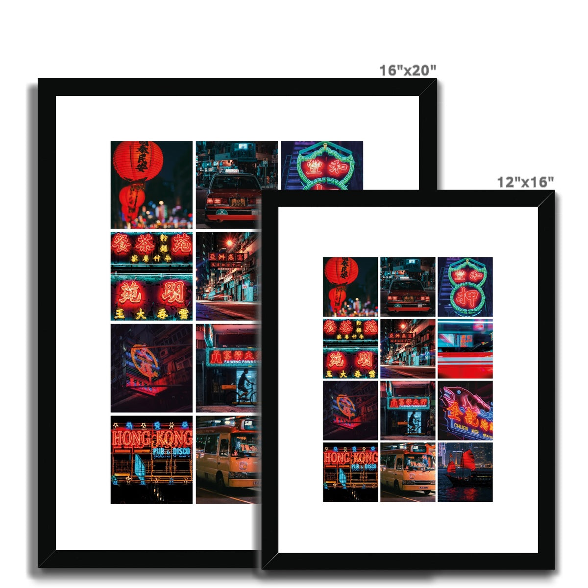 Hong Kong Photo Red Neon  Framed & Mounted Print