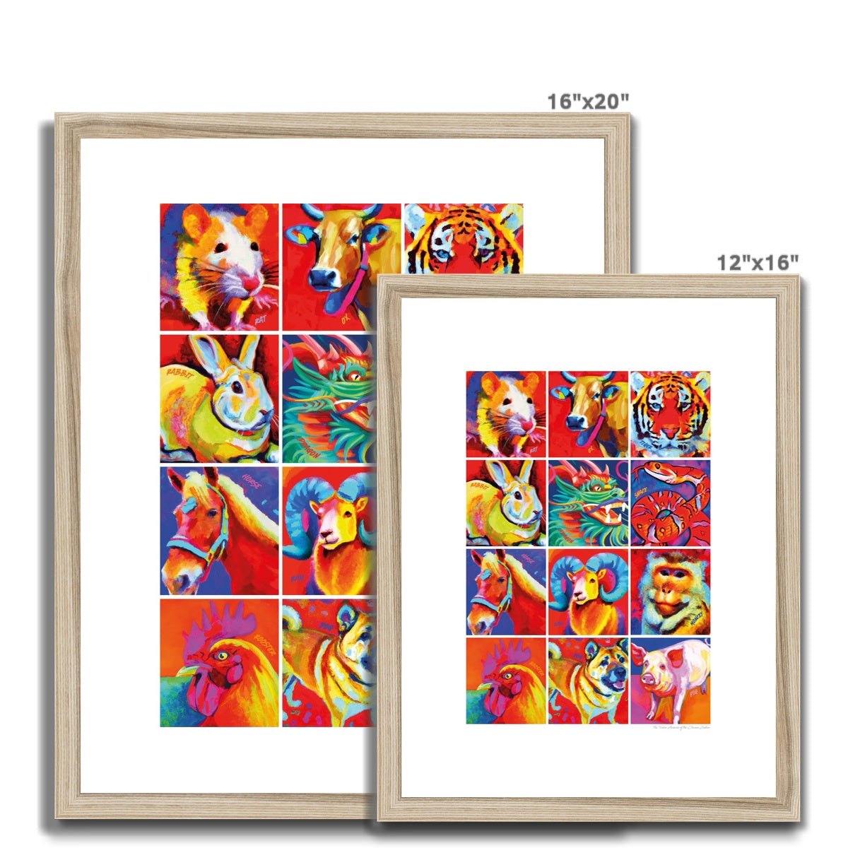 Alternative Chinese Zodiac Framed & Mounted Print