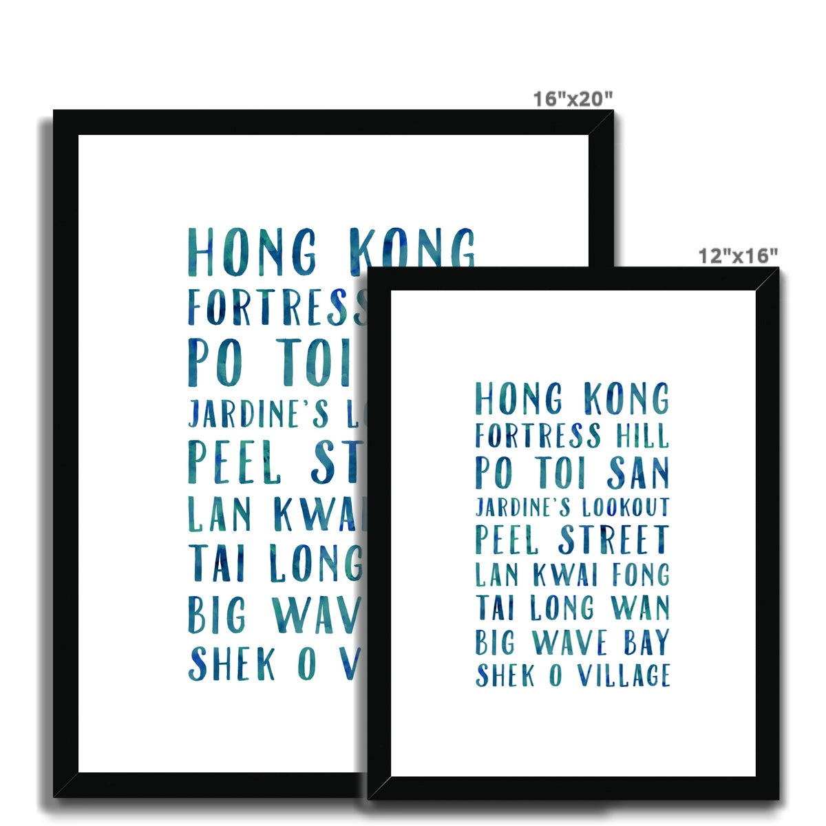 Favourite Places (Blue) Framed & Mounted Print