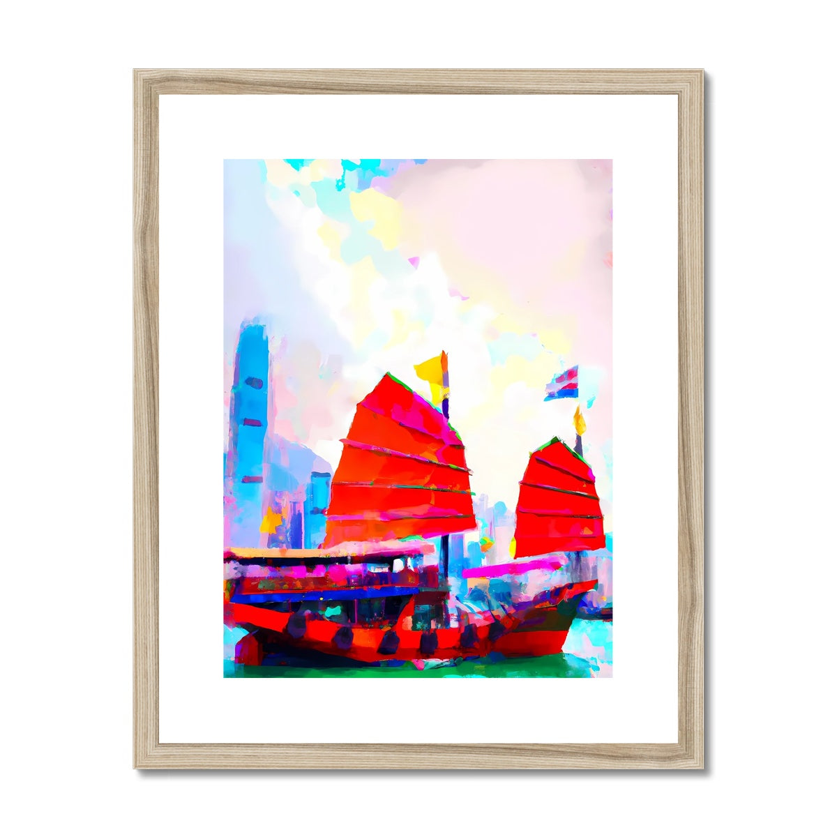 Hong Kong Impressions - Chinese Junk (2) Framed & Mounted Print